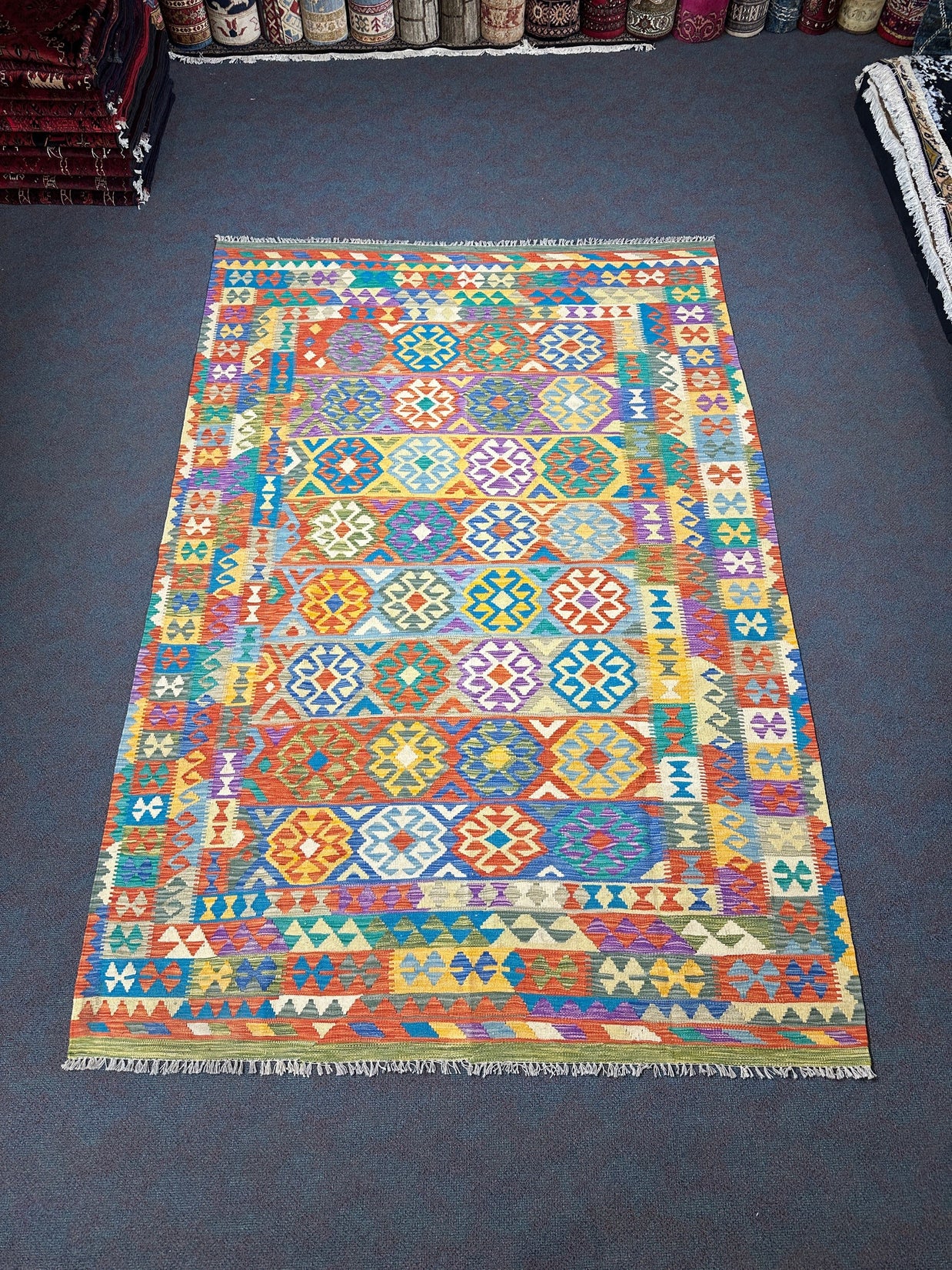 Chobi Kilim Rug - 297 cm x 197 cm