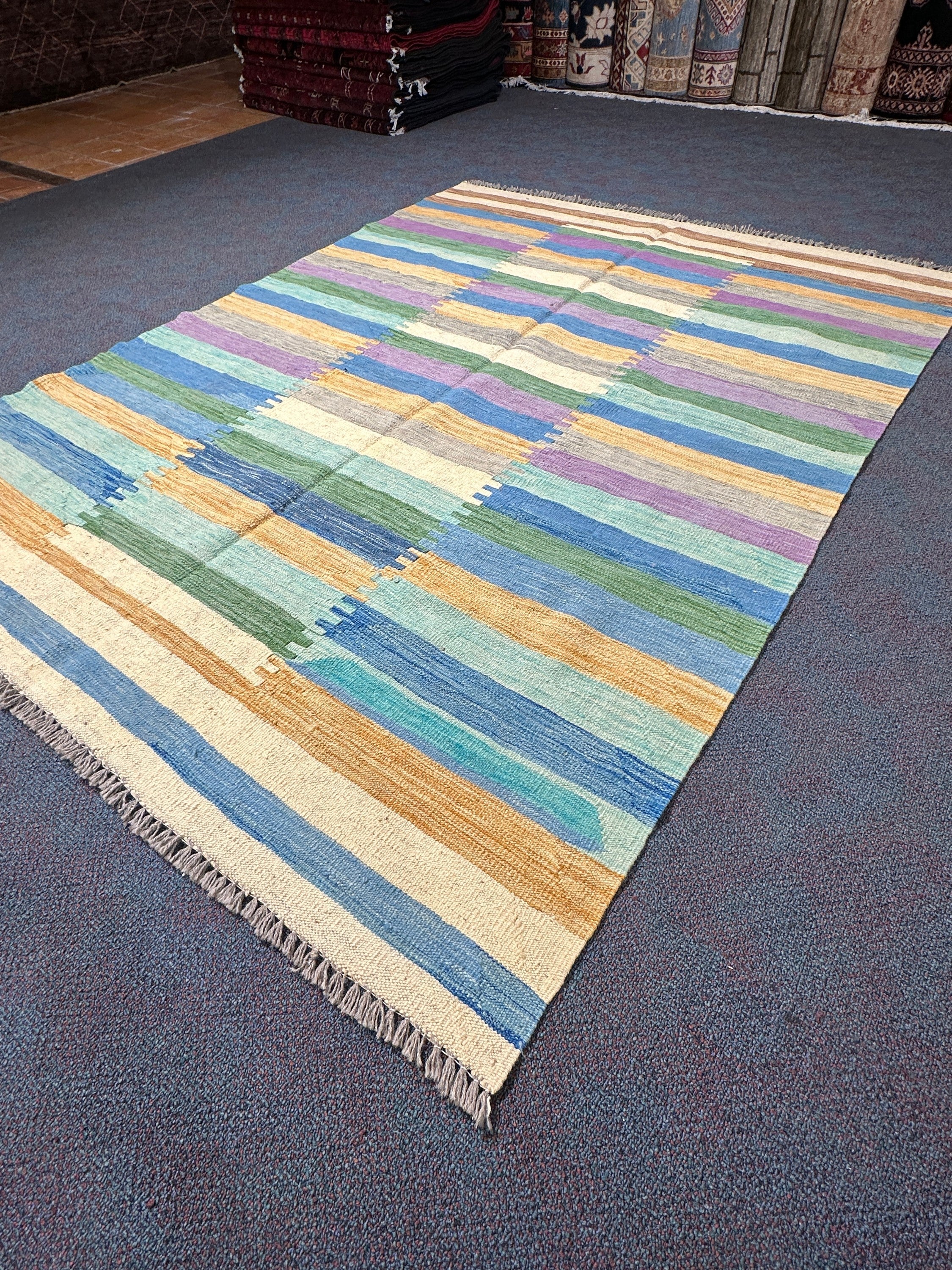 Chobi Kilim Rug - 217 cm x 164 cm