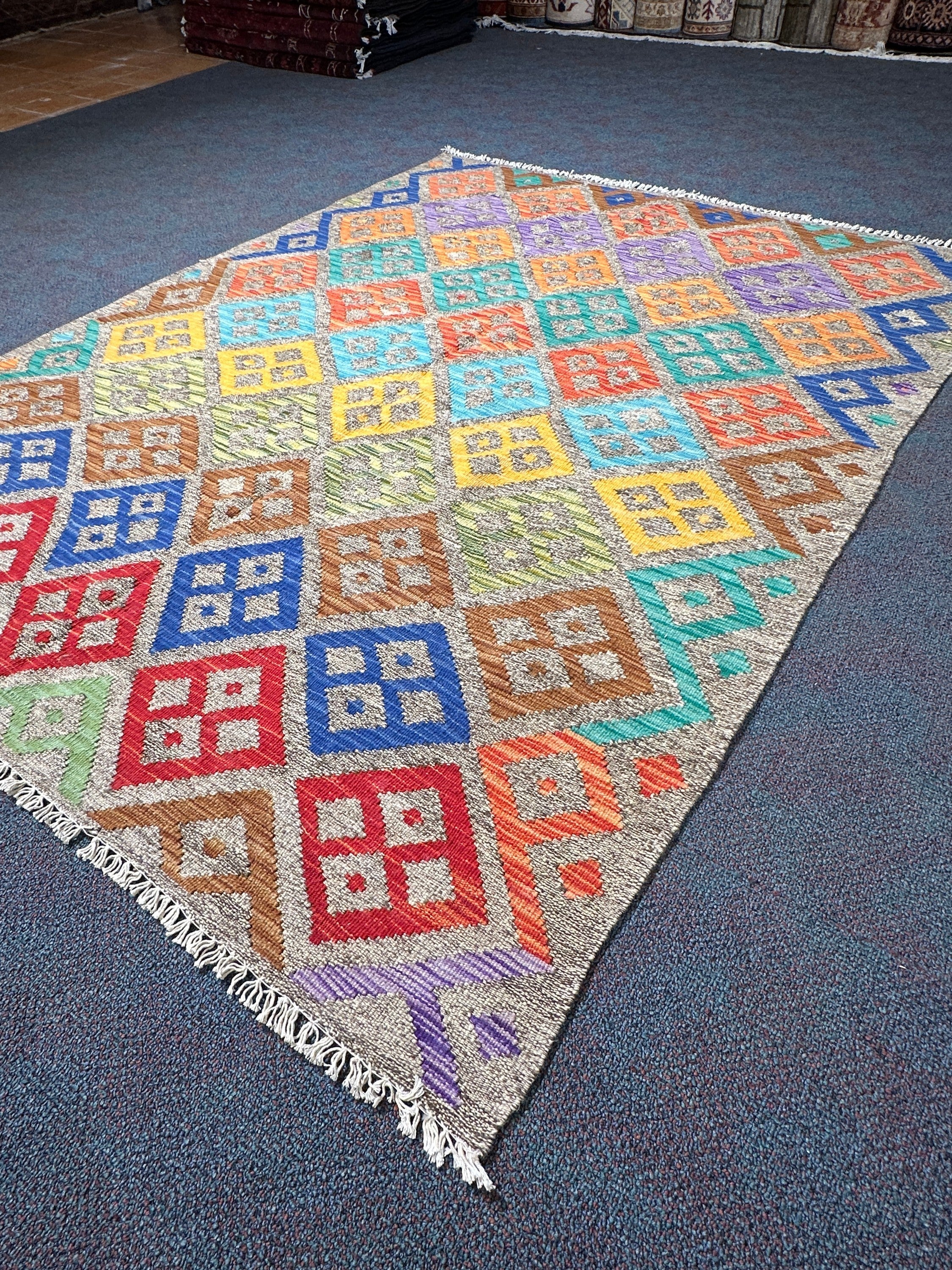 Chobi Kilim Rug - 195 cm x 152 cm