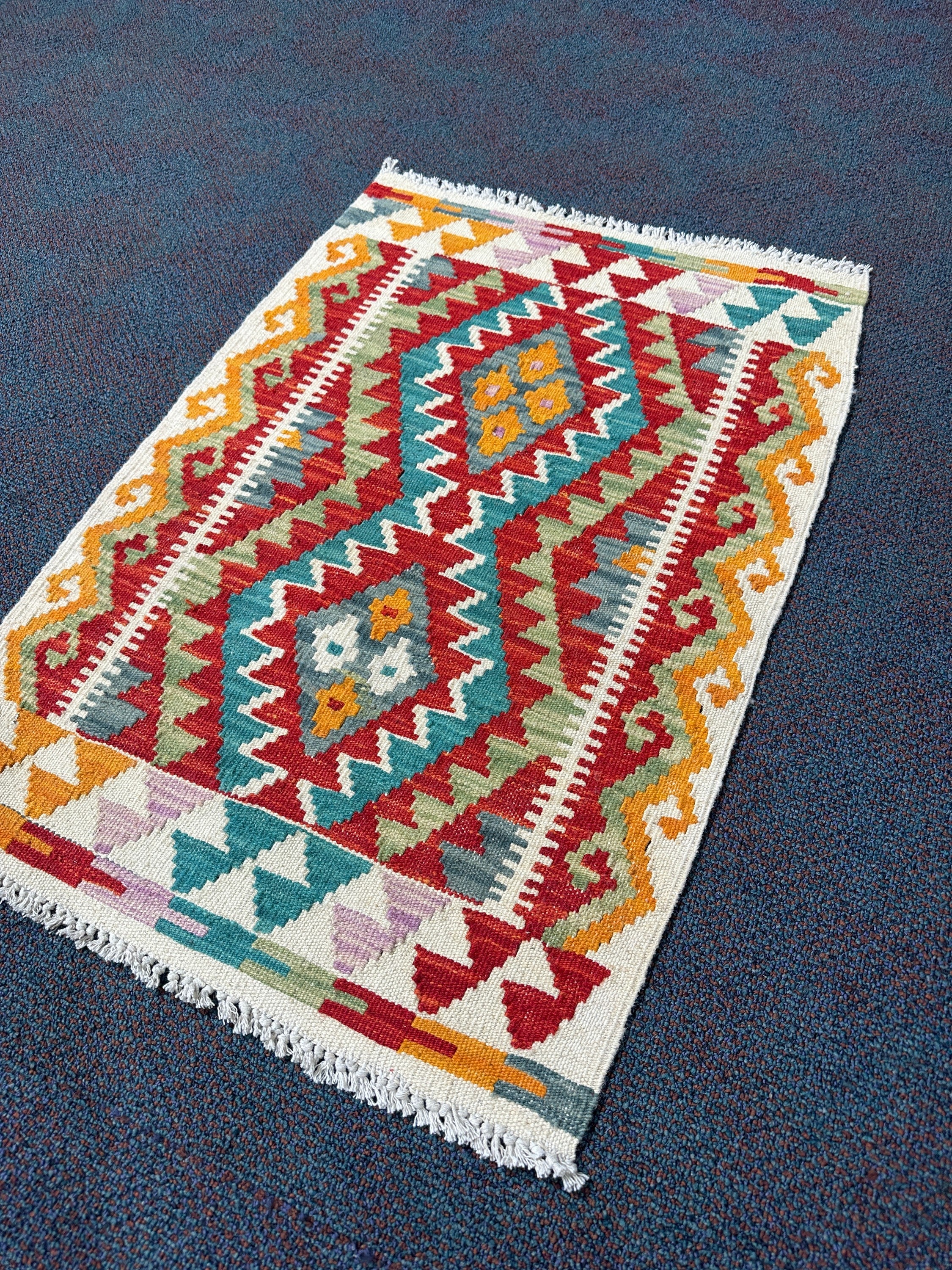 Chobi Kilim Rug - 87 cm x 61 cm