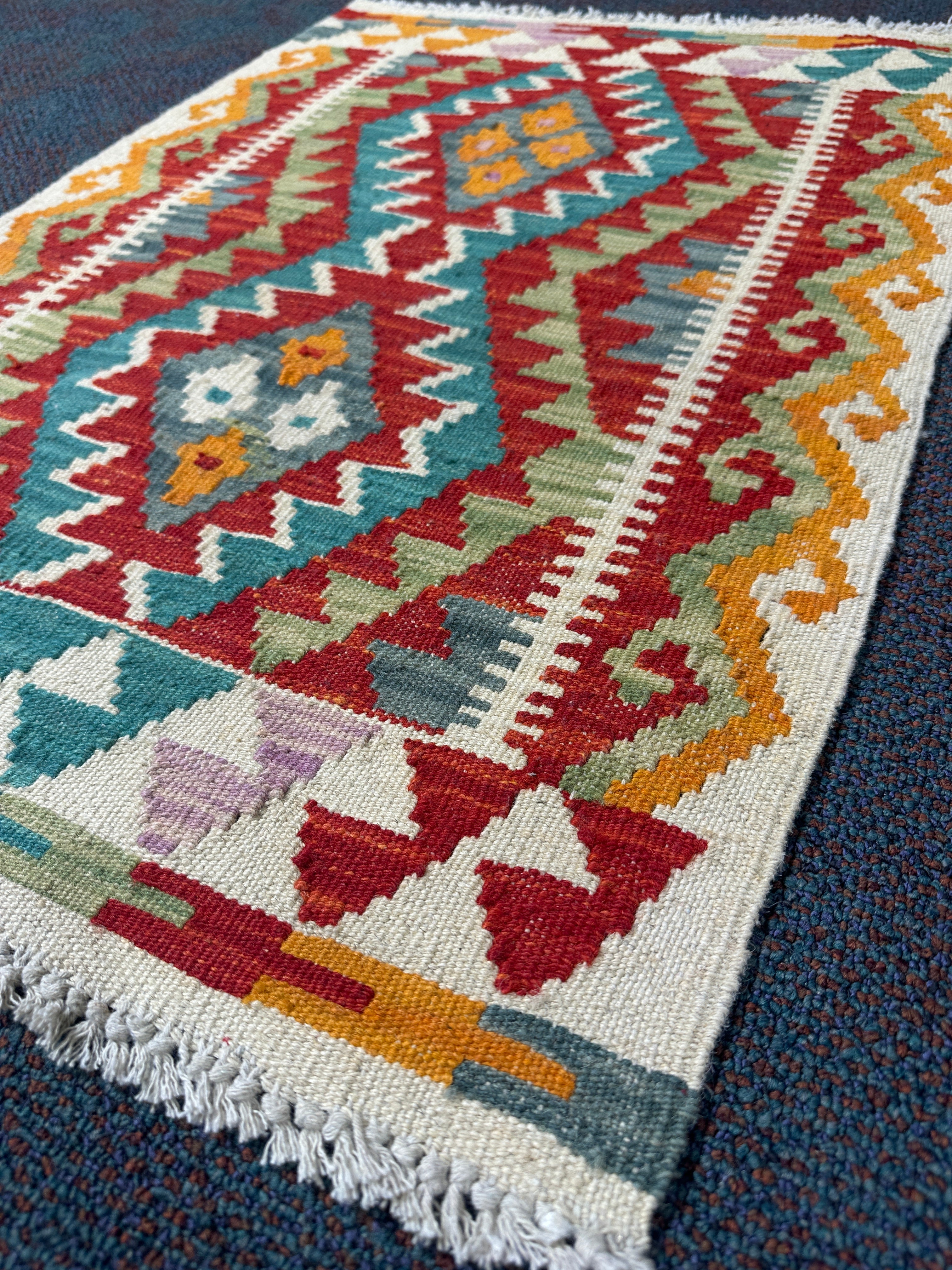 Chobi Kilim Rug - 87 cm x 61 cm