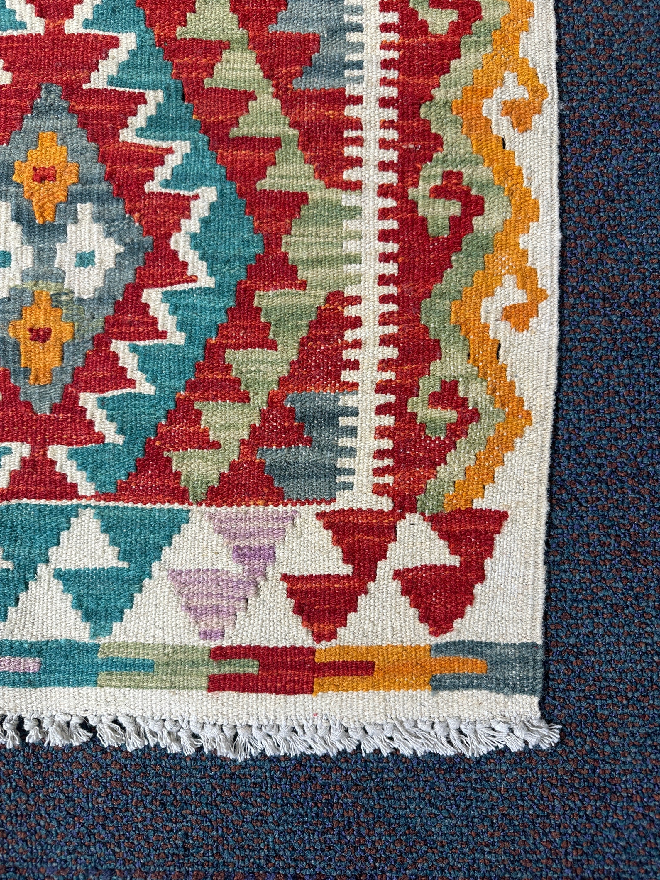Chobi Kilim Rug - 87 cm x 61 cm
