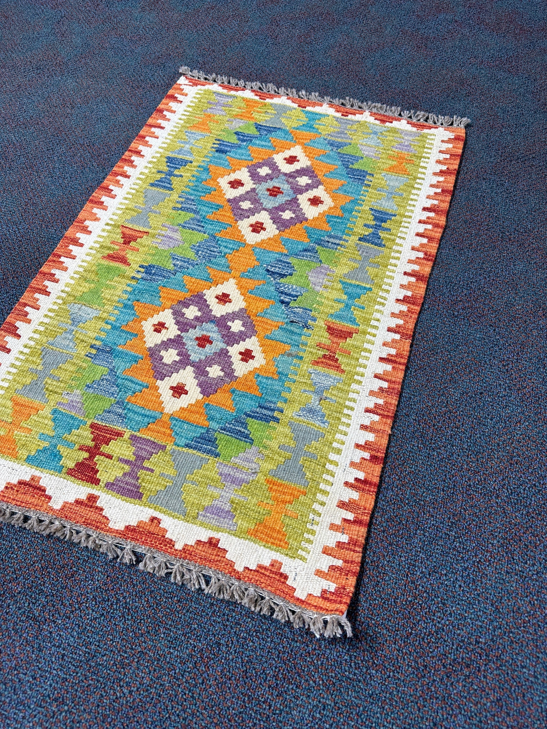 Chobi Kilim Rug - 86 cm x 58 cm
