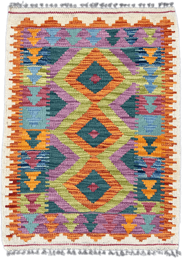 Chobi Kilim Rug - 87 cm x 62 cm