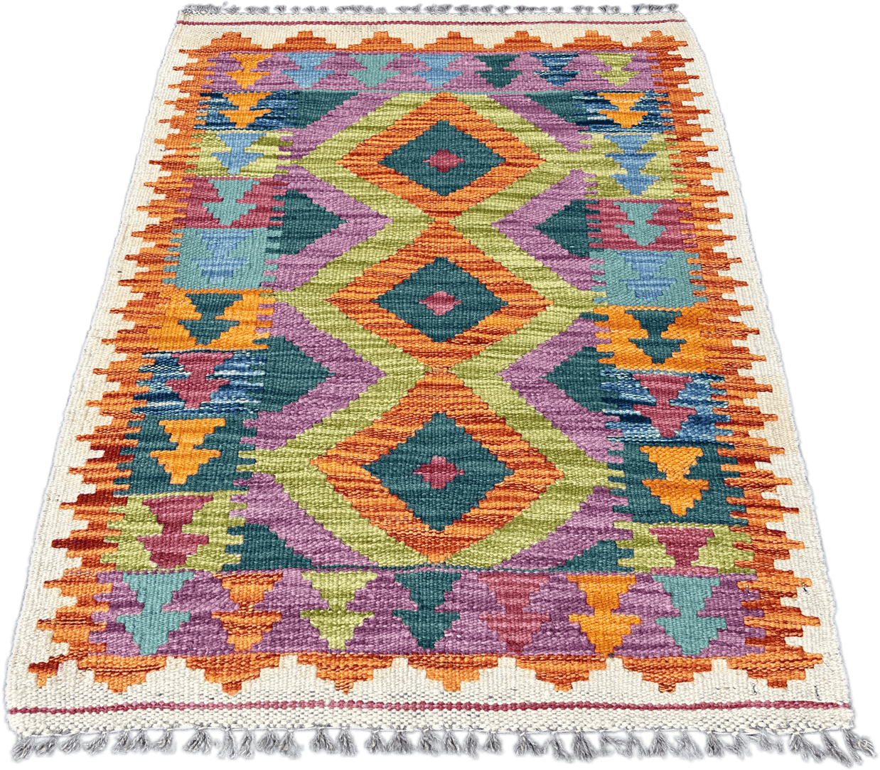 Chobi Kilim Rug - 87 cm x 62 cm