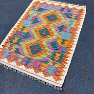 Chobi Kilim Rug - 87 cm x 62 cm
