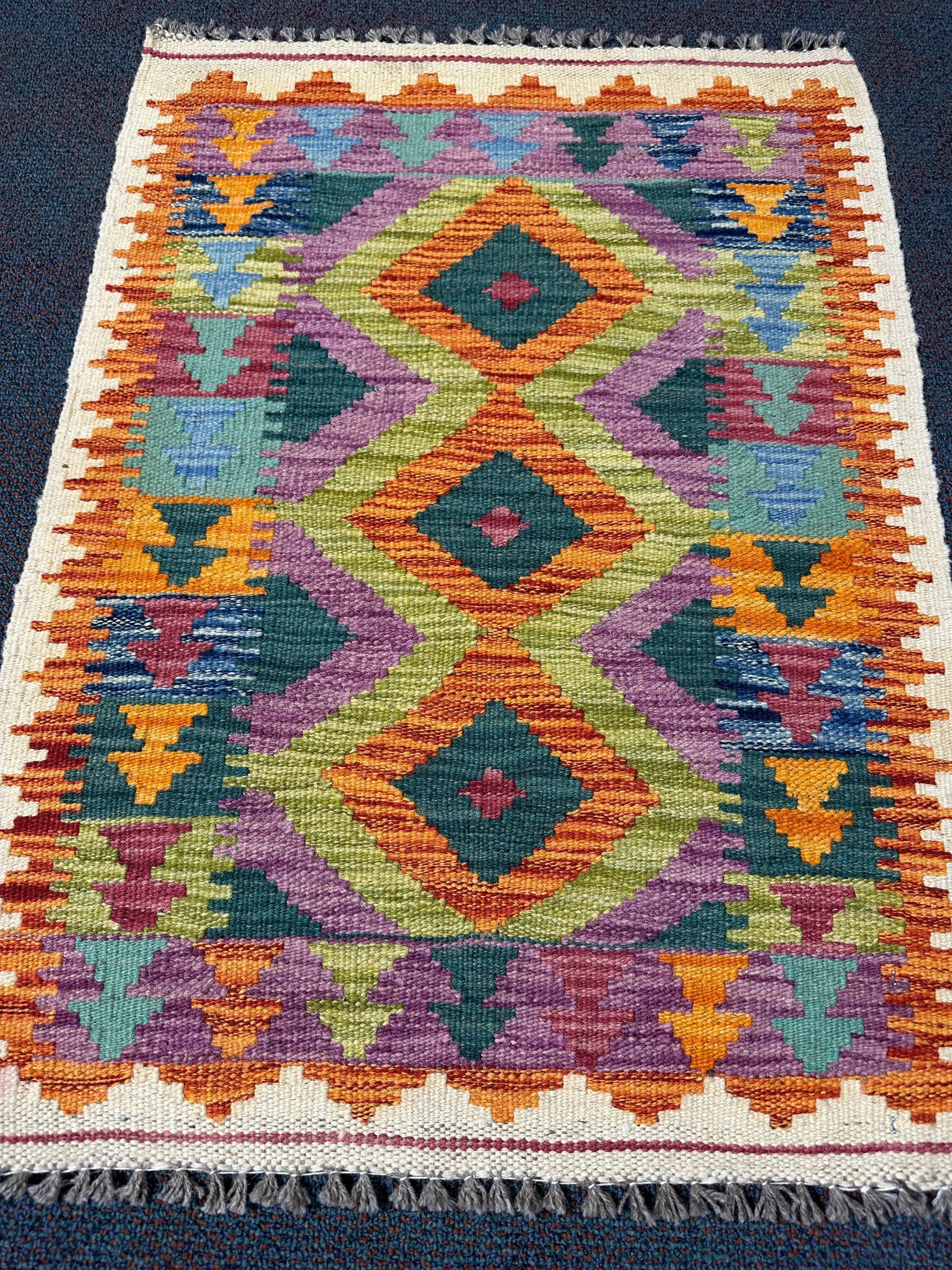 Chobi Kilim Rug - 87 cm x 62 cm
