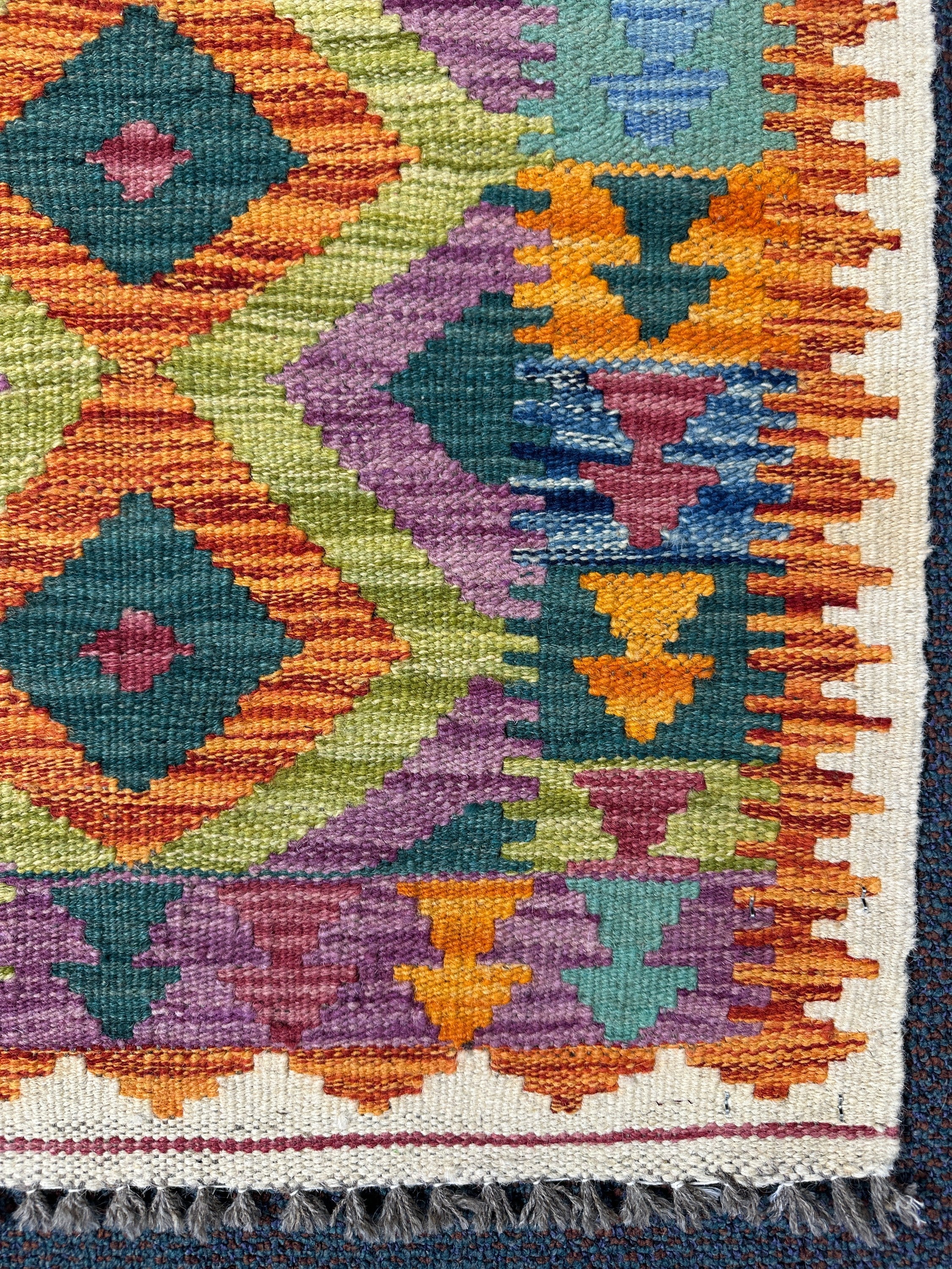 Chobi Kilim Rug - 87 cm x 62 cm