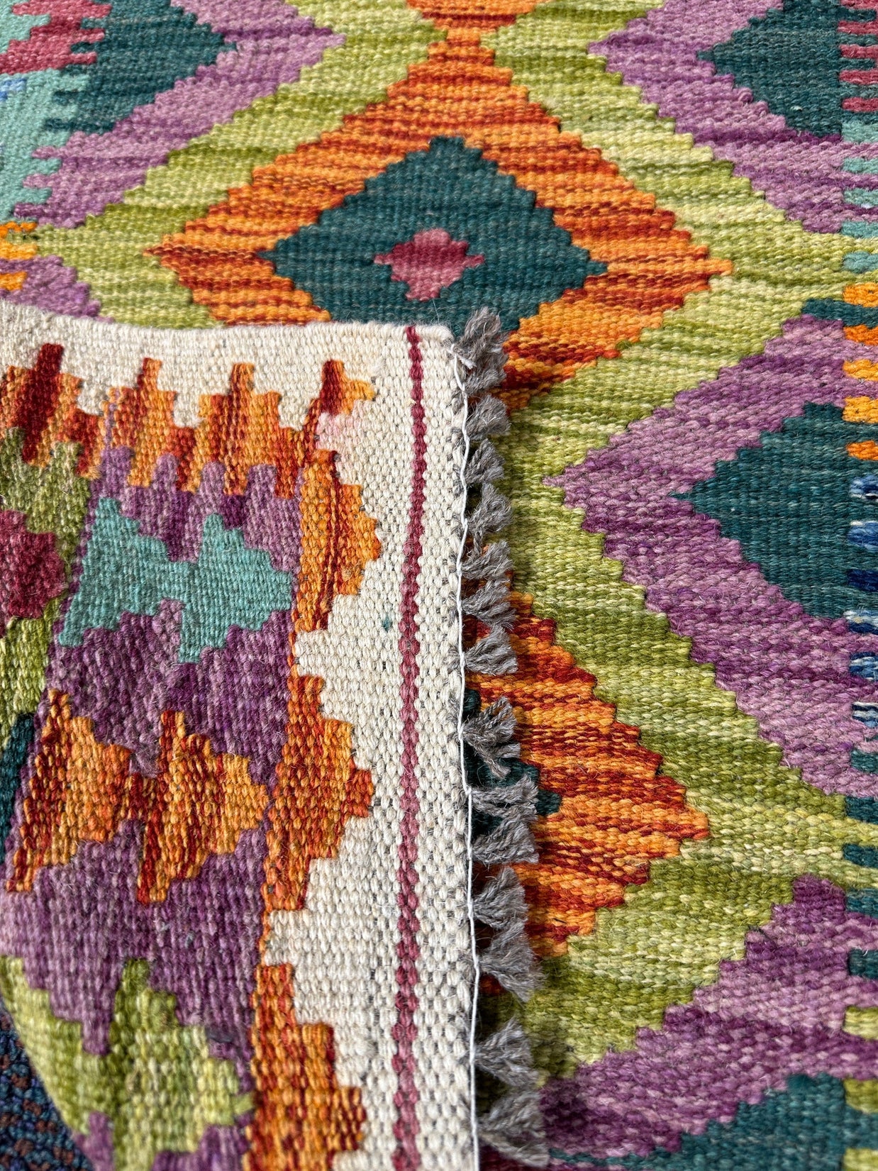 Chobi Kilim Rug - 87 cm x 62 cm