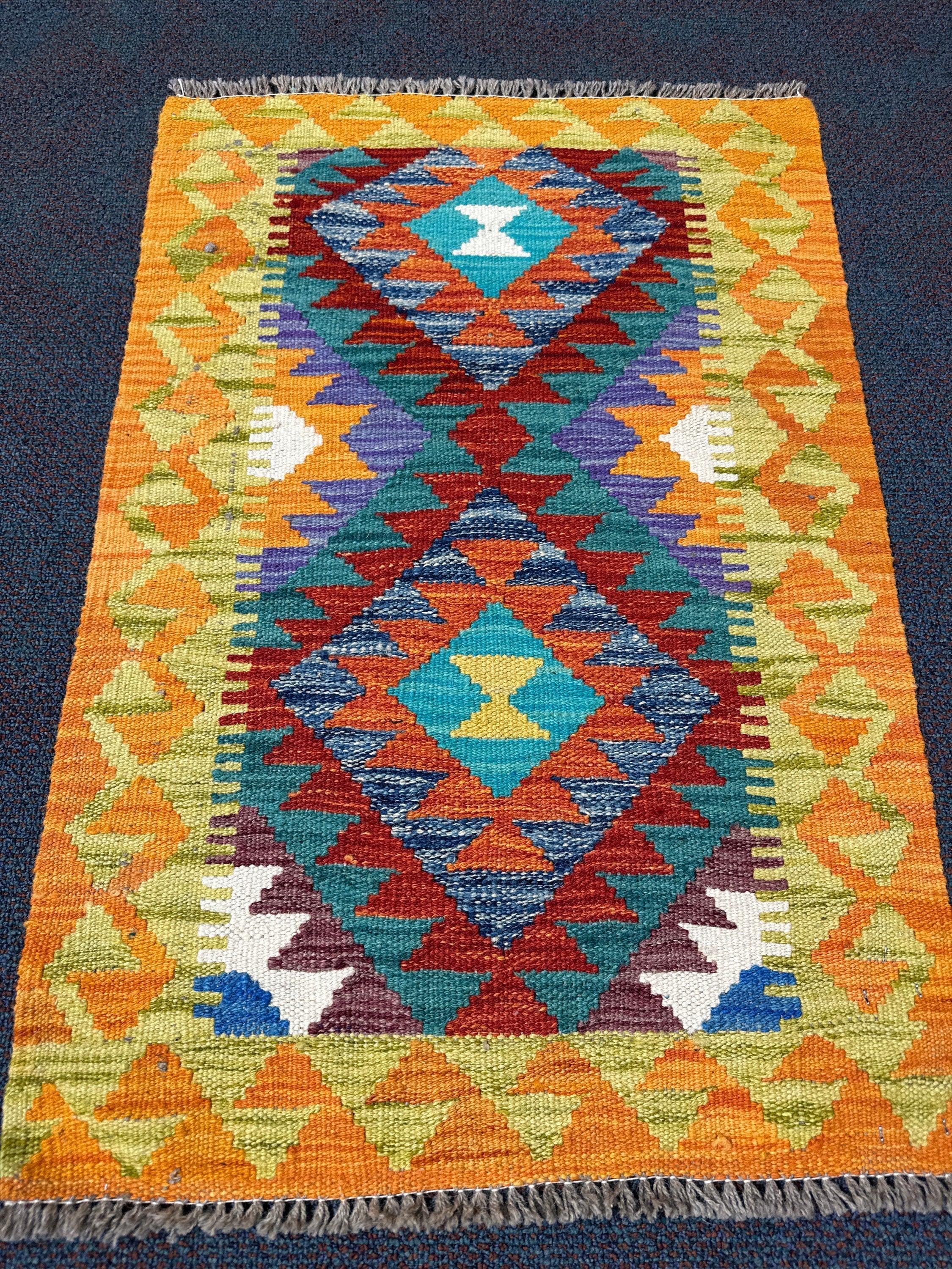 Chobi Kilim Rug - 87 cm x 58 cm