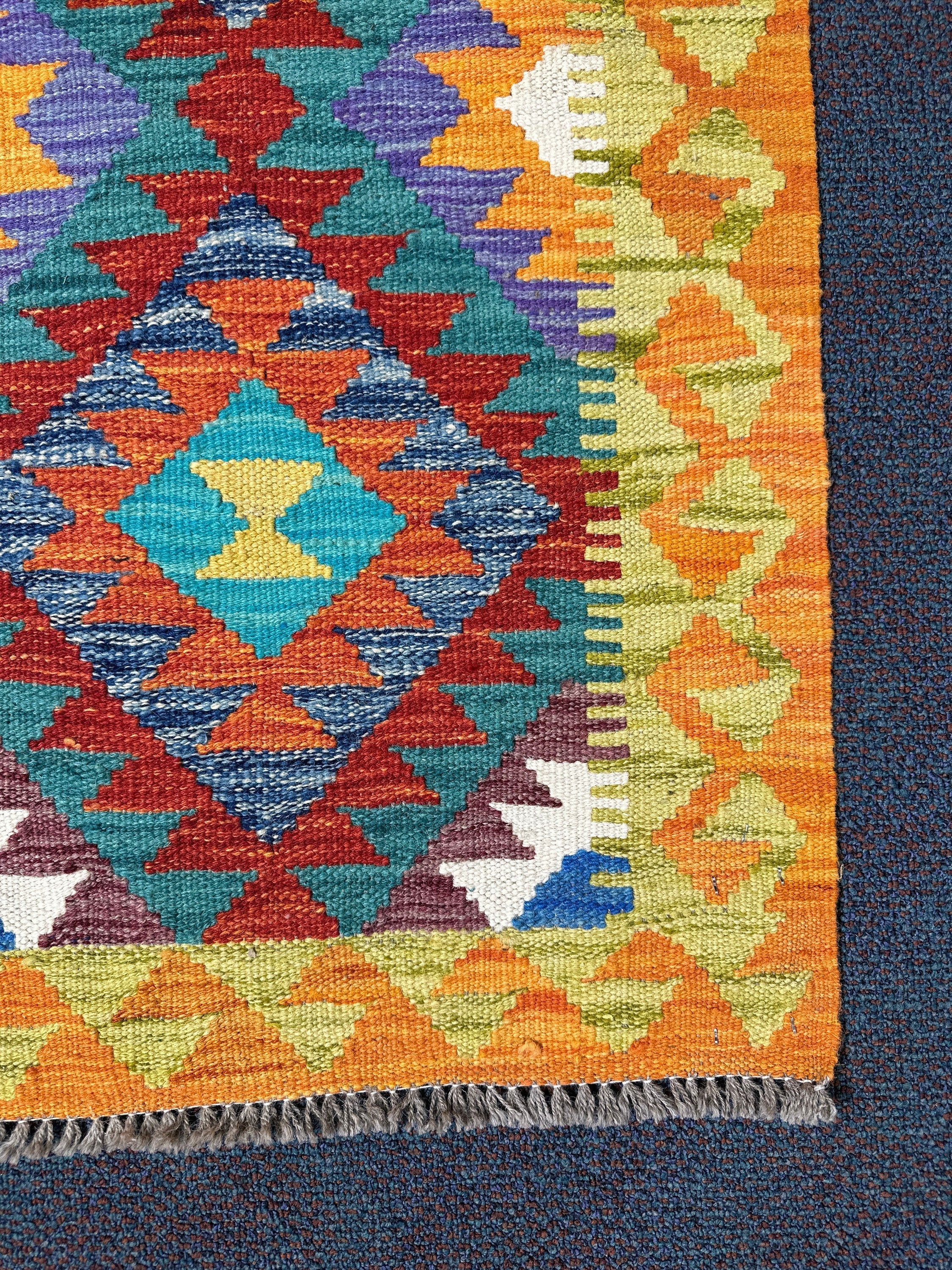 Chobi Kilim Rug - 87 cm x 58 cm