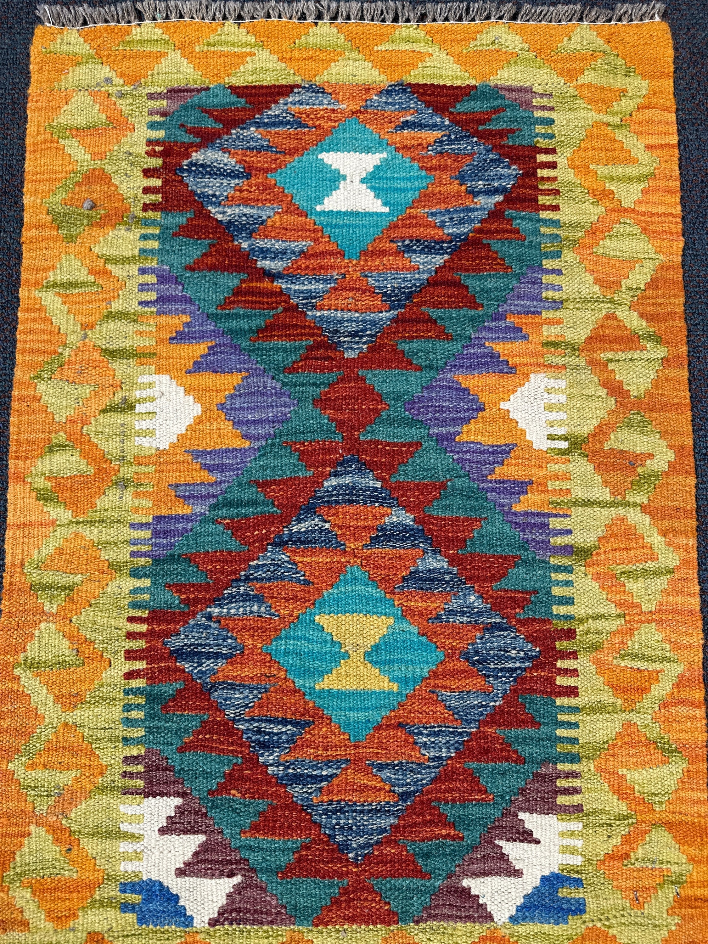 Chobi Kilim Rug - 87 cm x 58 cm