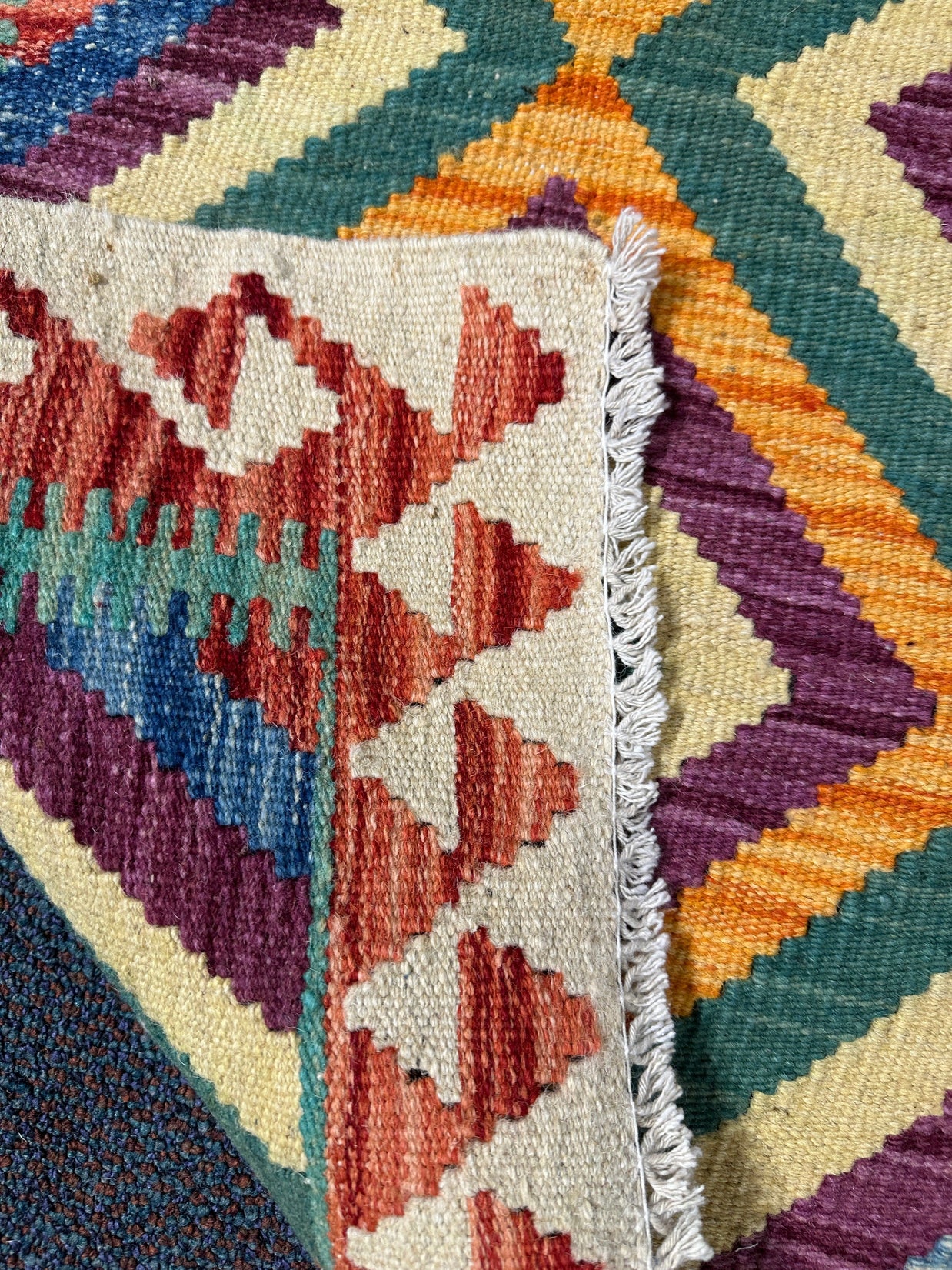 Chobi Kilim Rug - 86 cm x 65 cm