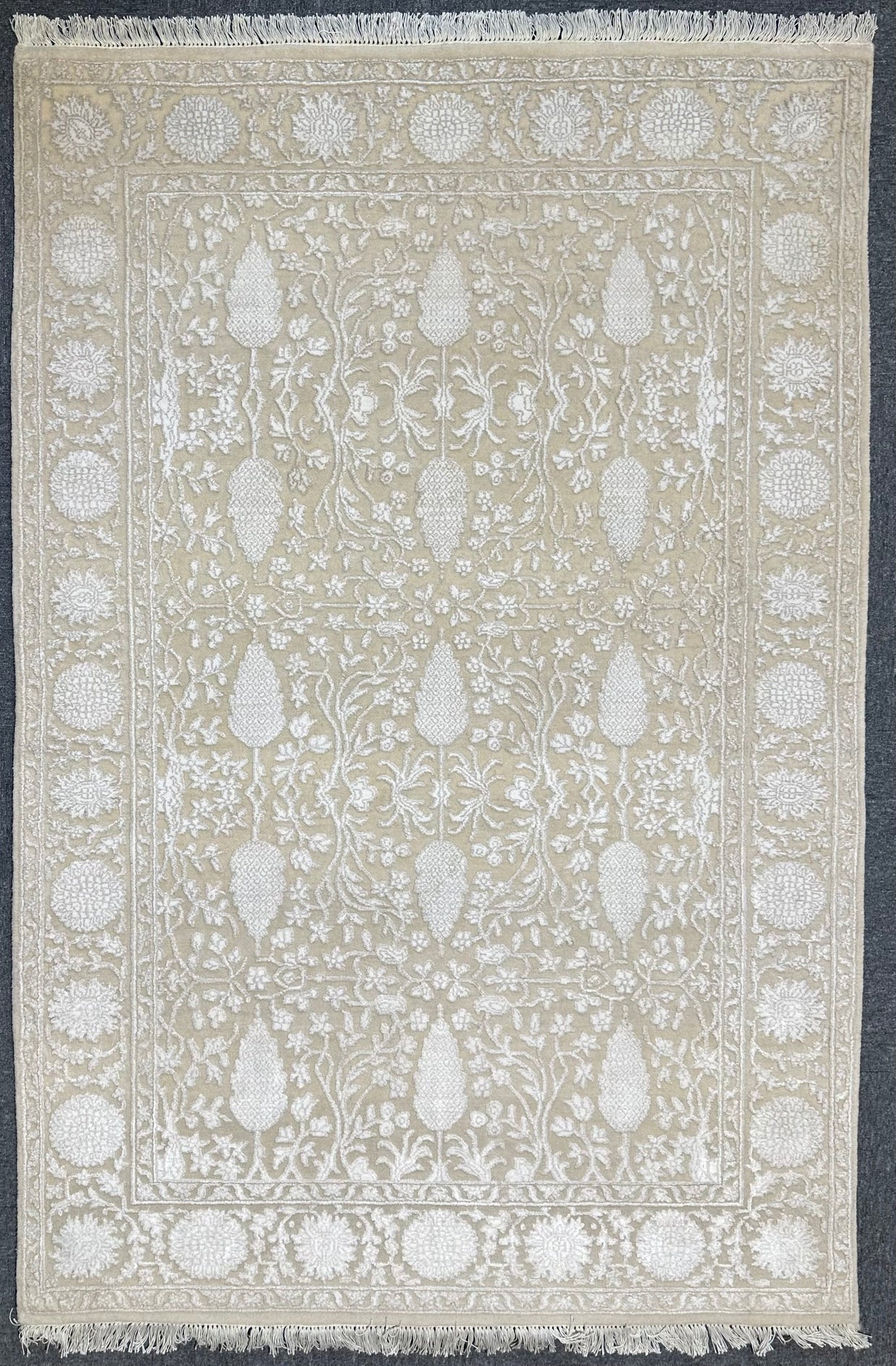 Hand Knotted Silk And wool Indian Rug