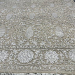 Hand Knotted Silk And wool Indian Rug