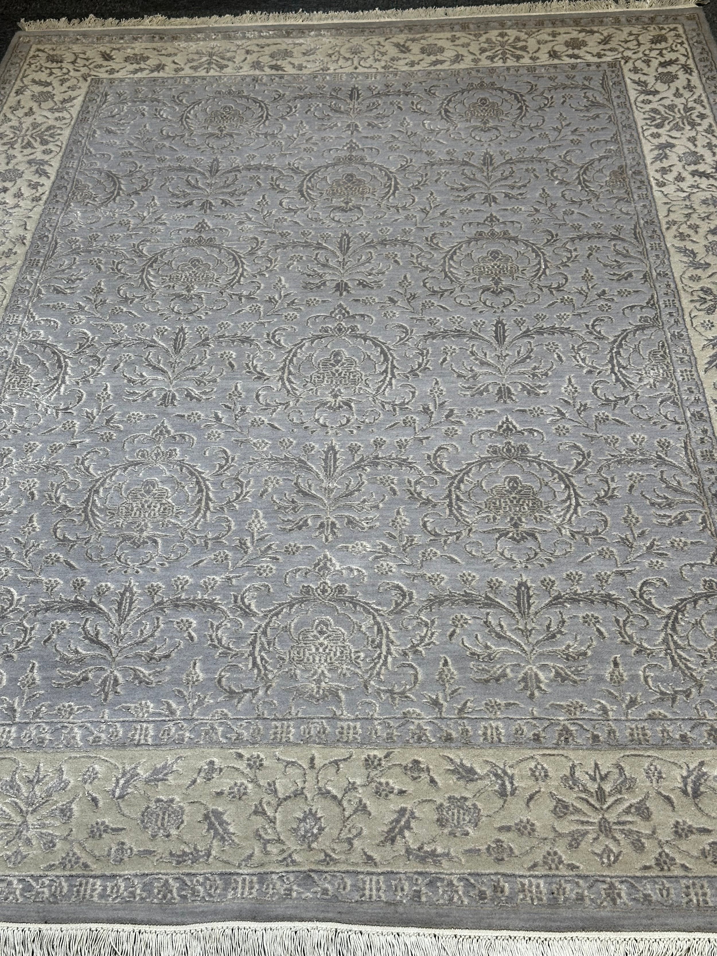 Fine Zaigler wool & silk 237x165cm Indo Persian