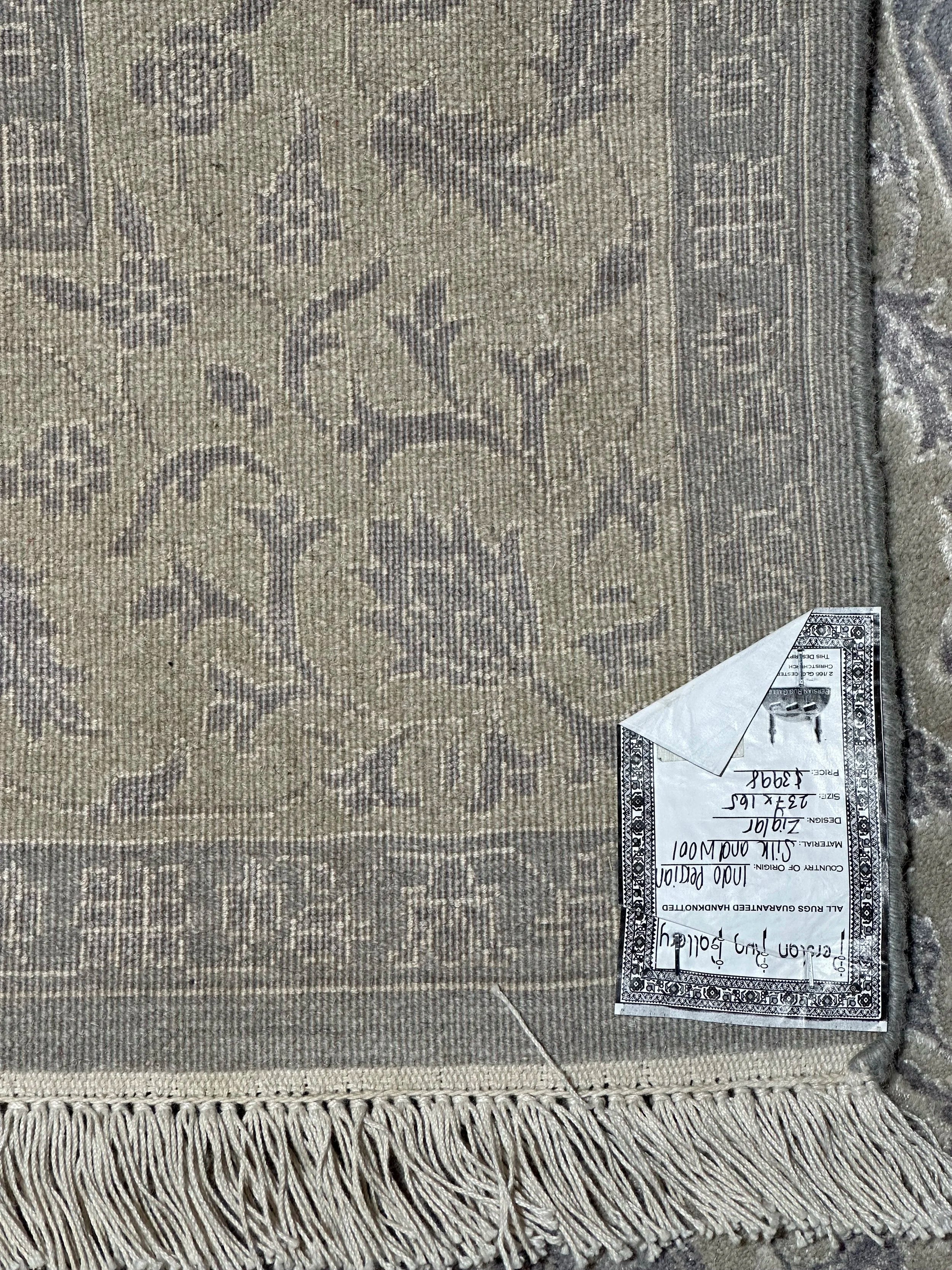 Fine Zaigler wool & silk 237x165cm Indo Persian