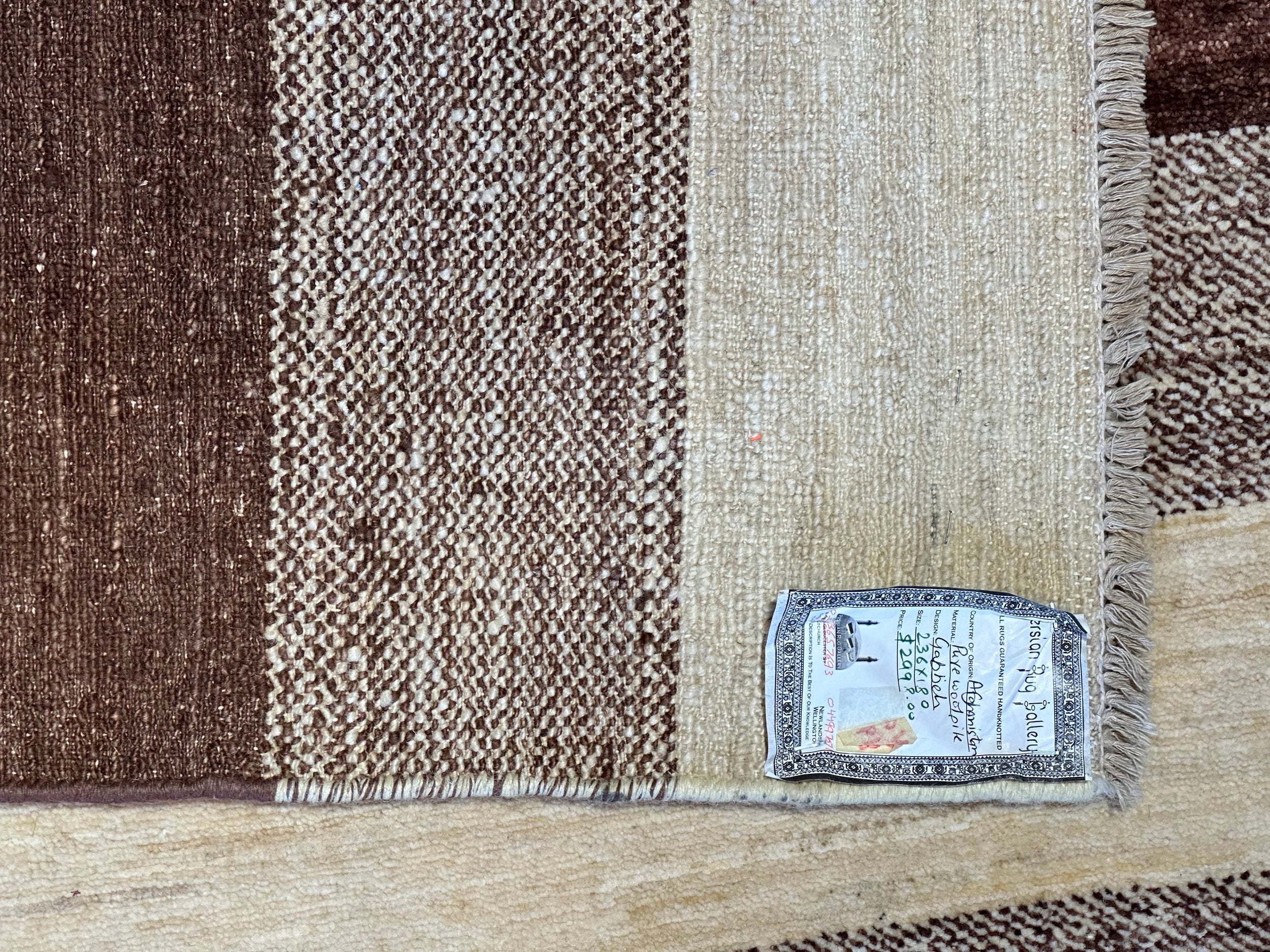 Afghan Gabbeh Modern Hand knotted Wool rug 236x180cm