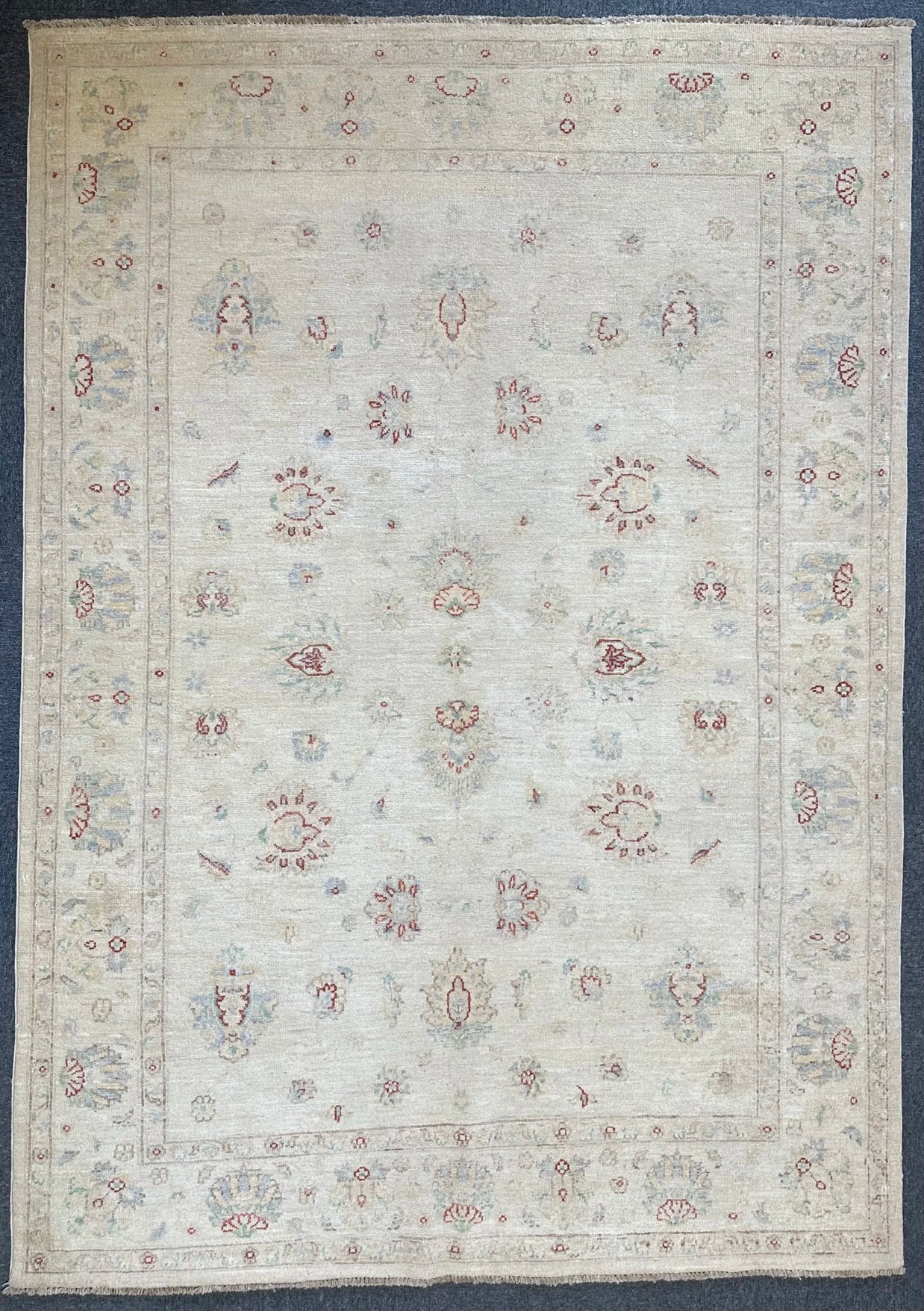 Afghan Chobi Natural Dye wool pile area rug 235x165cm