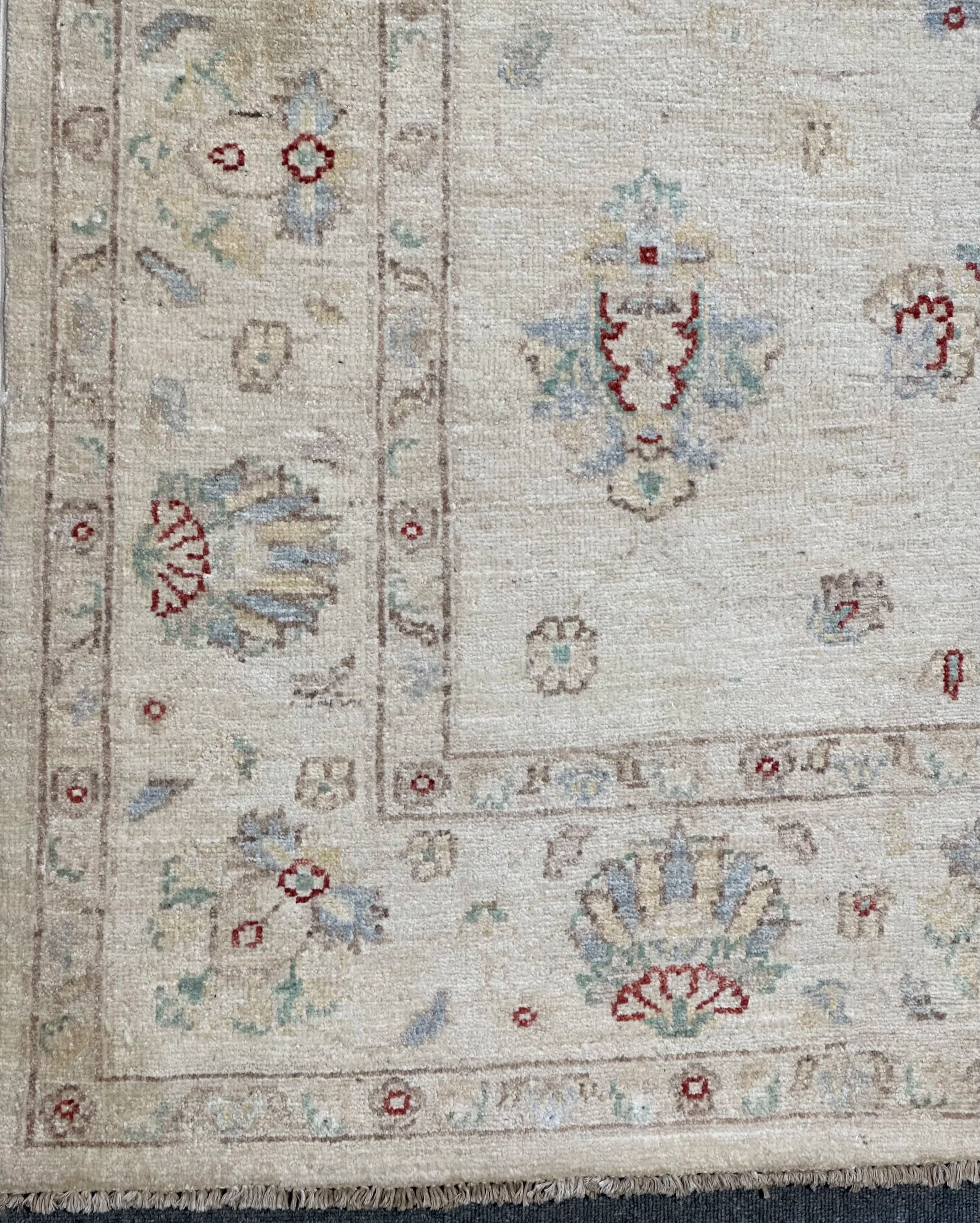 Afghan Chobi Natural Dye wool pile area rug 235x165cm