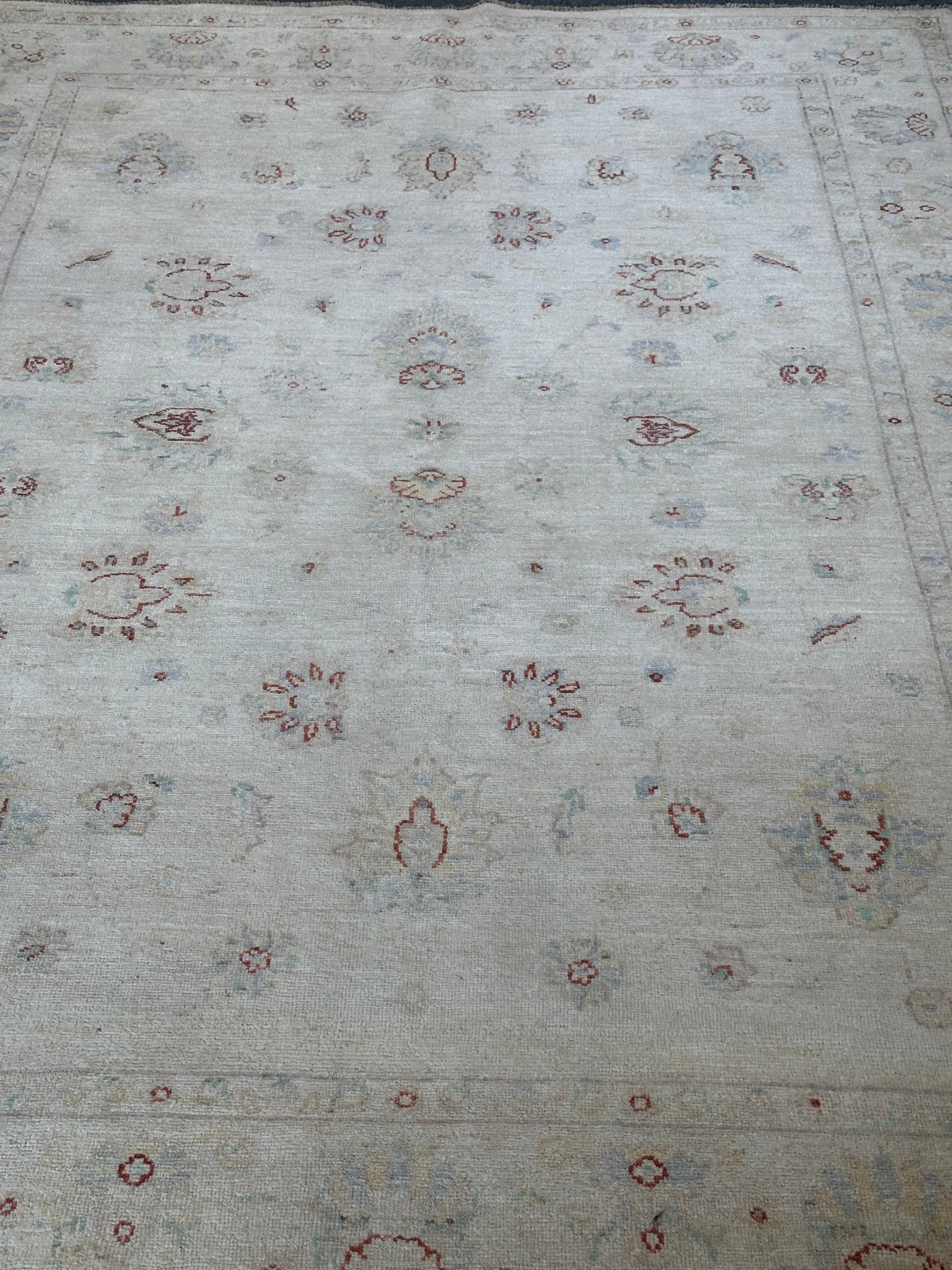 Afghan Chobi Natural Dye wool pile area rug 235x165cm