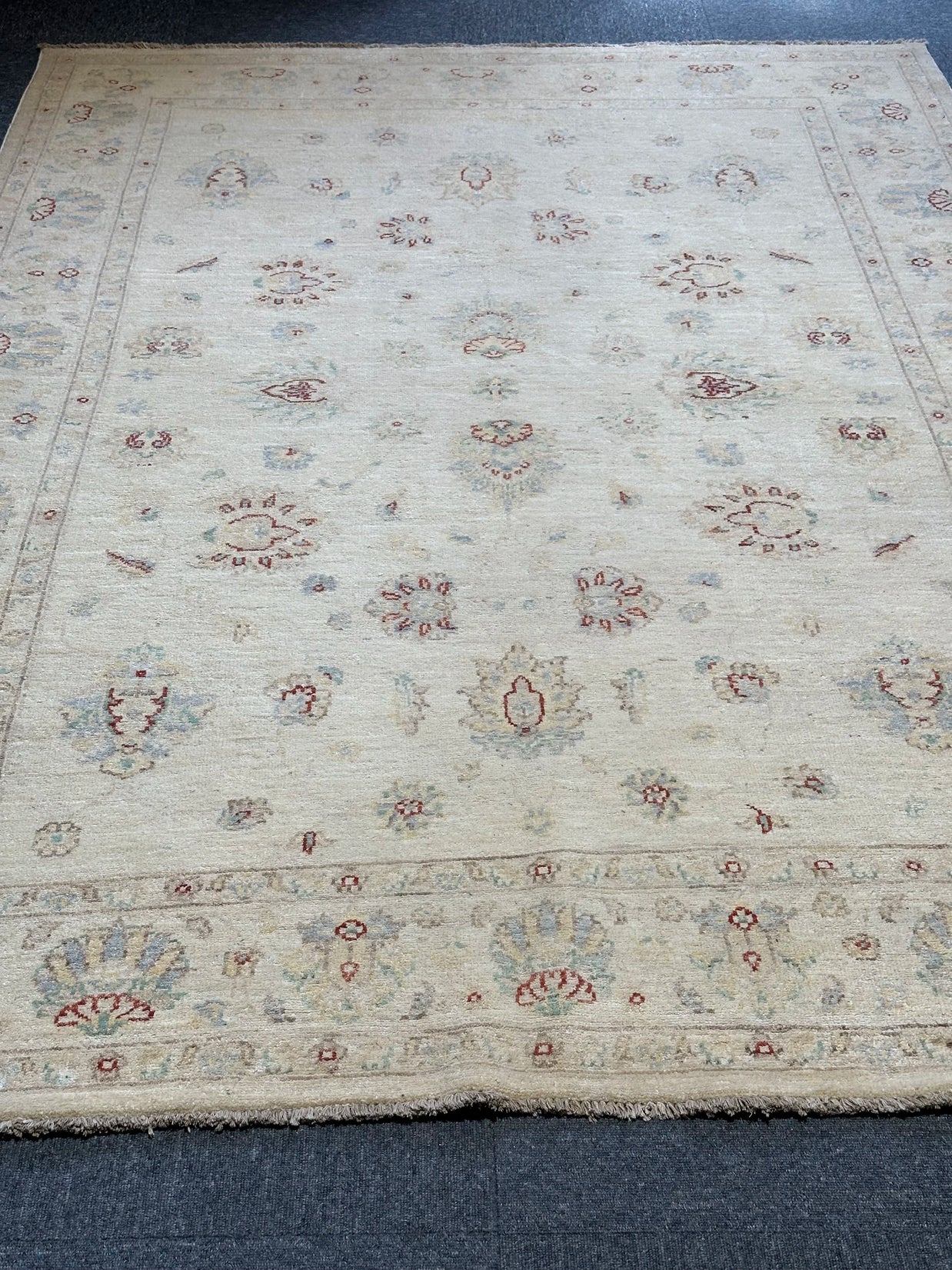 Afghan Chobi Natural Dye wool pile area rug 235x165cm