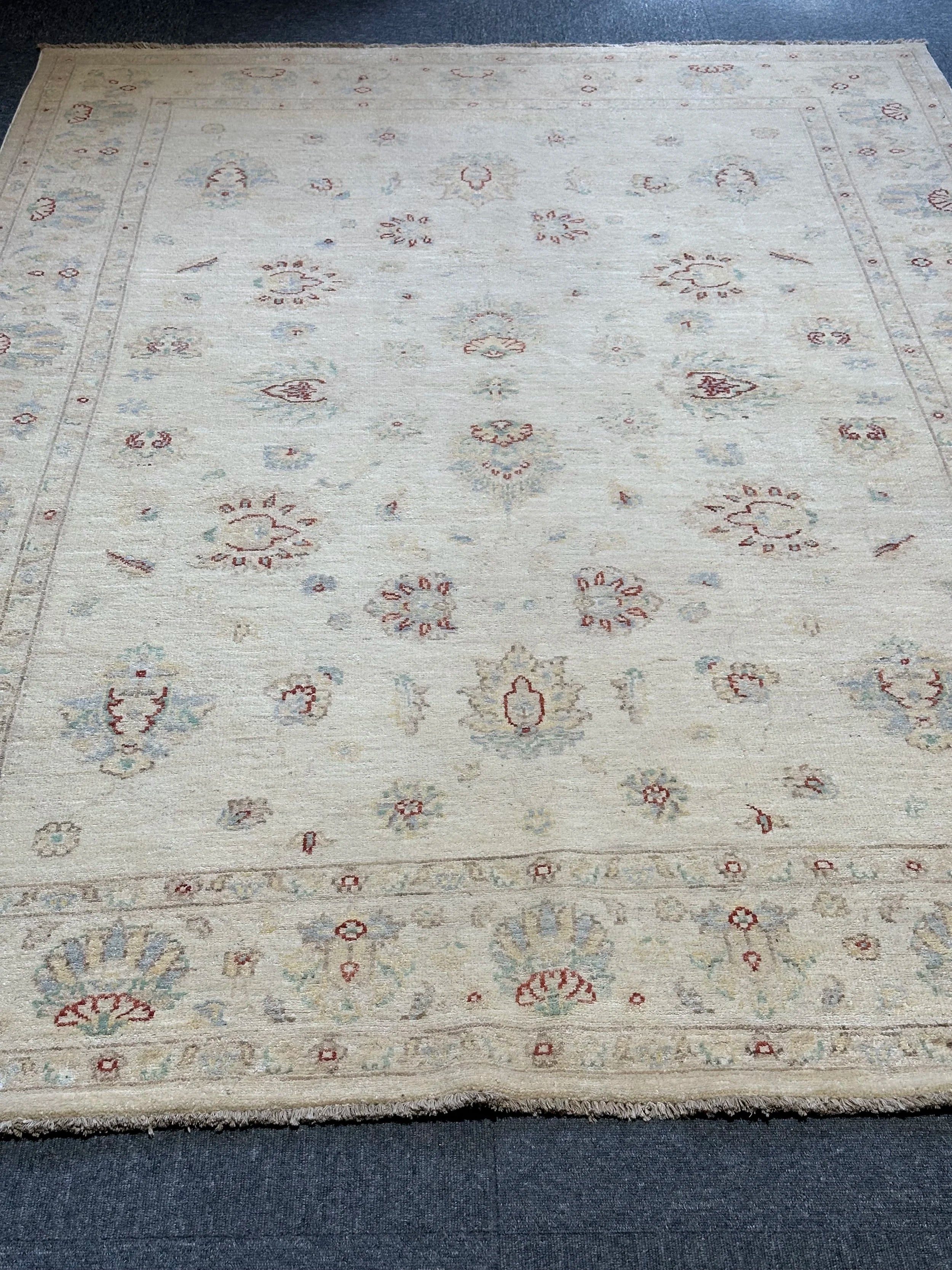 Afghan Chobi Natural Dye wool pile area rug 235x165cm