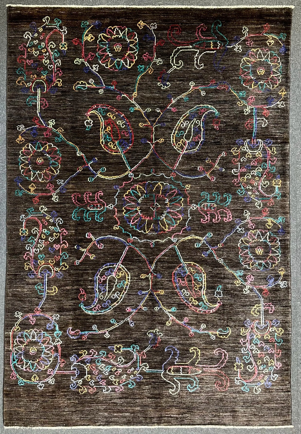 Chob Rang Afghan Modern Hand Knotted Rug 250x169cm
