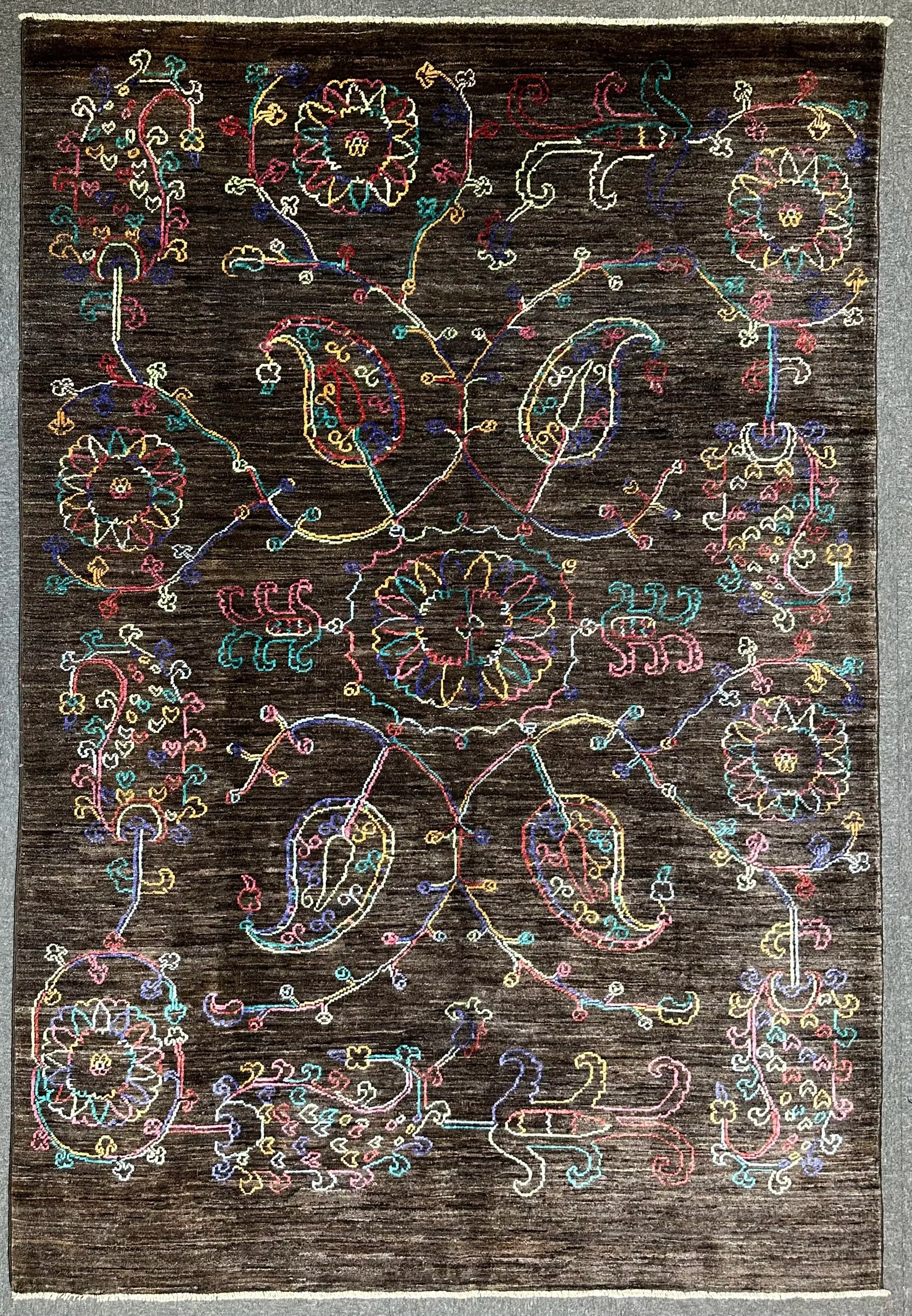 Chob Rang Afghan Modern Hand Knotted Rug 250x169cm