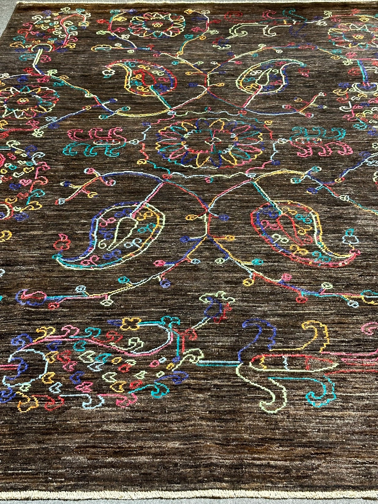 Chob Rang Afghan Modern Hand Knotted Rug 250x169cm