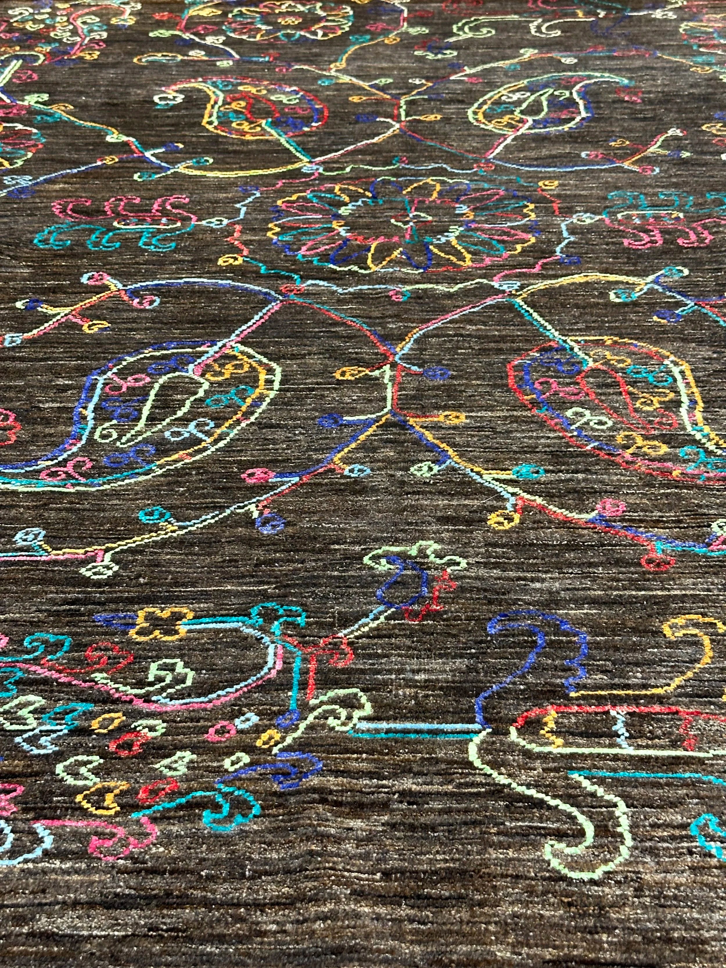 Chob Rang Afghan Modern Hand Knotted Rug 250x169cm