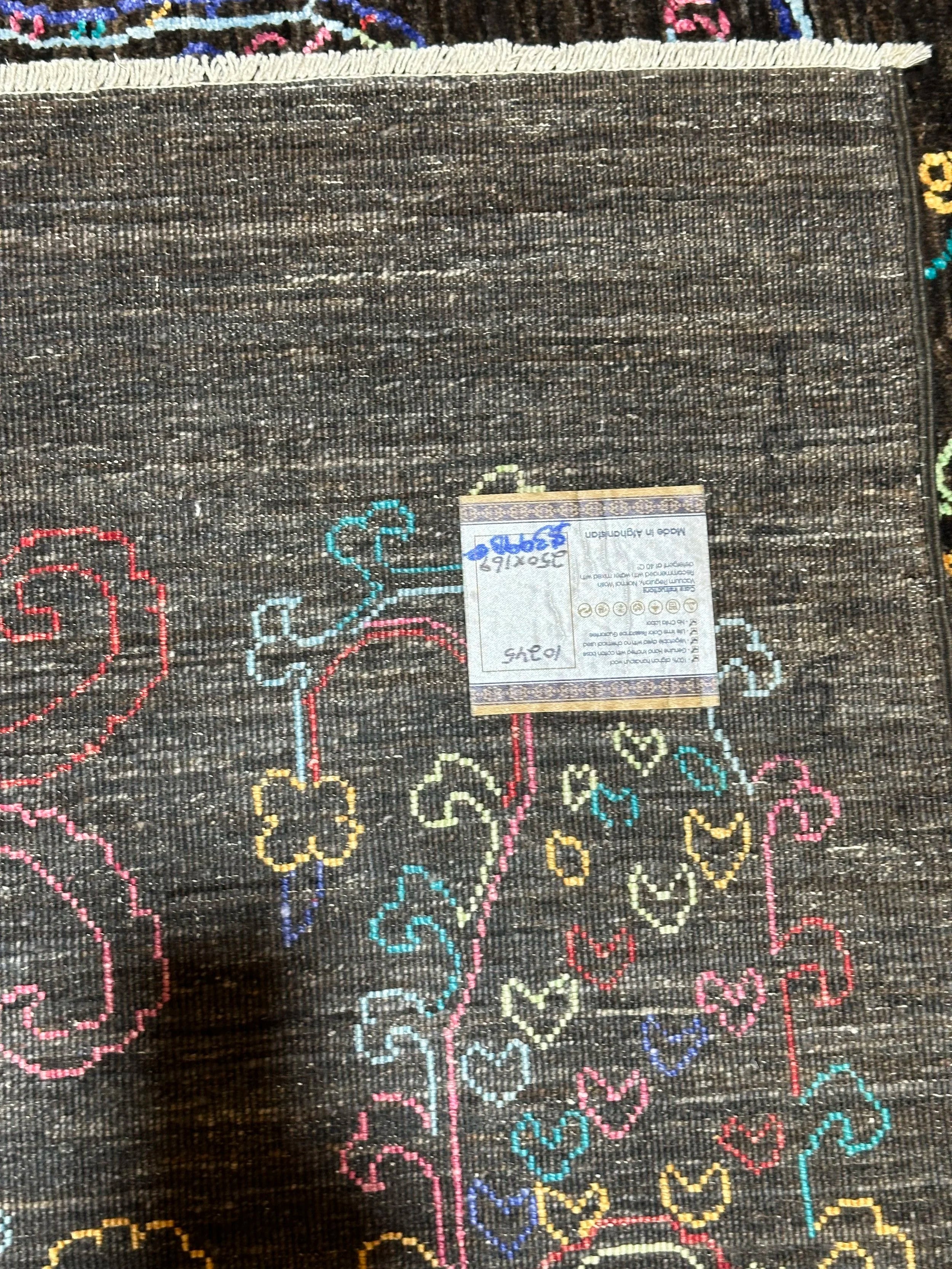 Chob Rang Afghan Modern Hand Knotted Rug 250x169cm