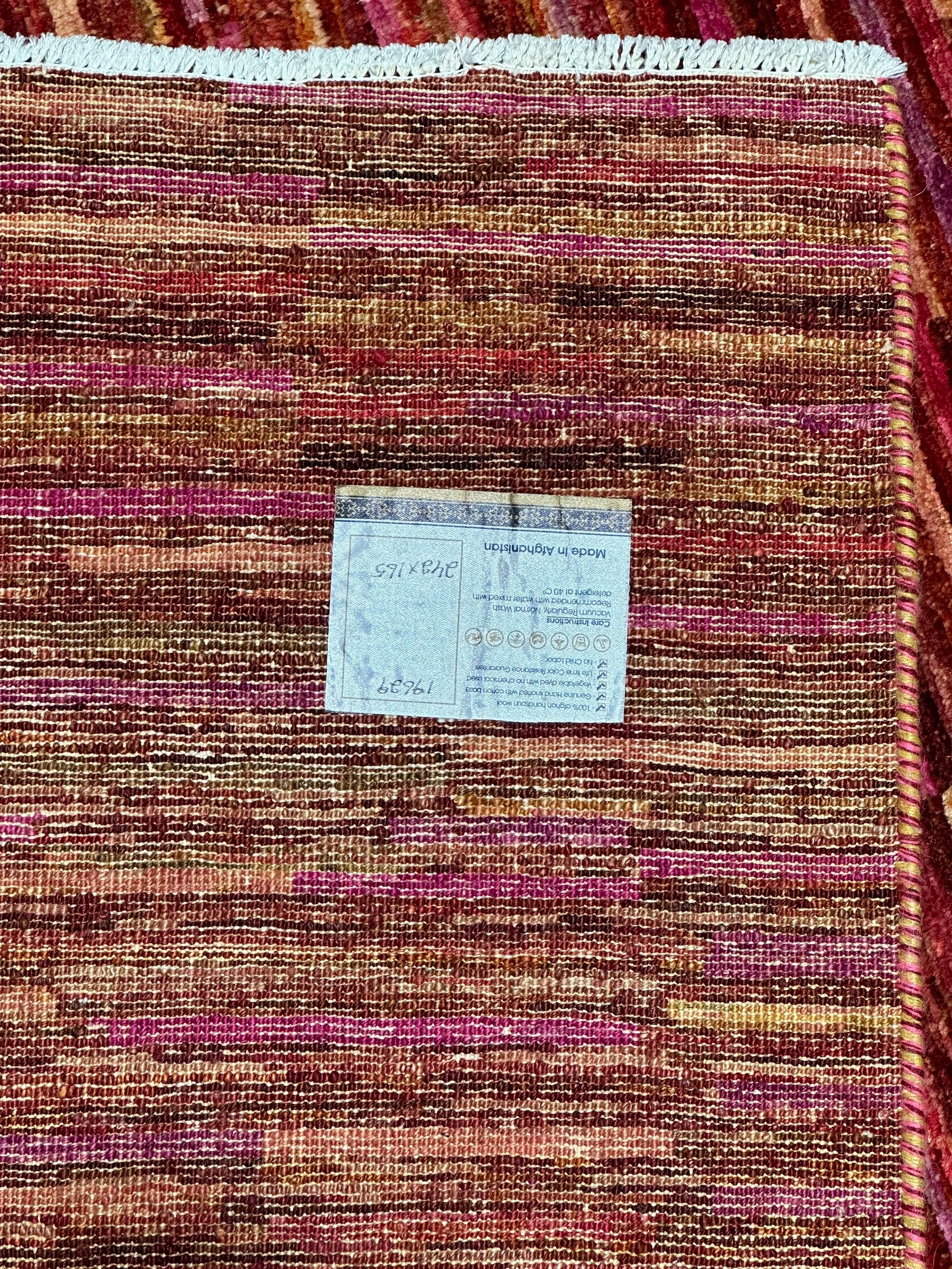 Afghan Gabbeh Natural Dye Wool Handmade Rug 242x165cm