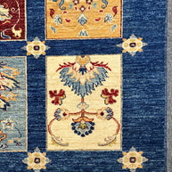 Chob Rang Afghan Modern Wool Hand Knotted Rug 225x162cm