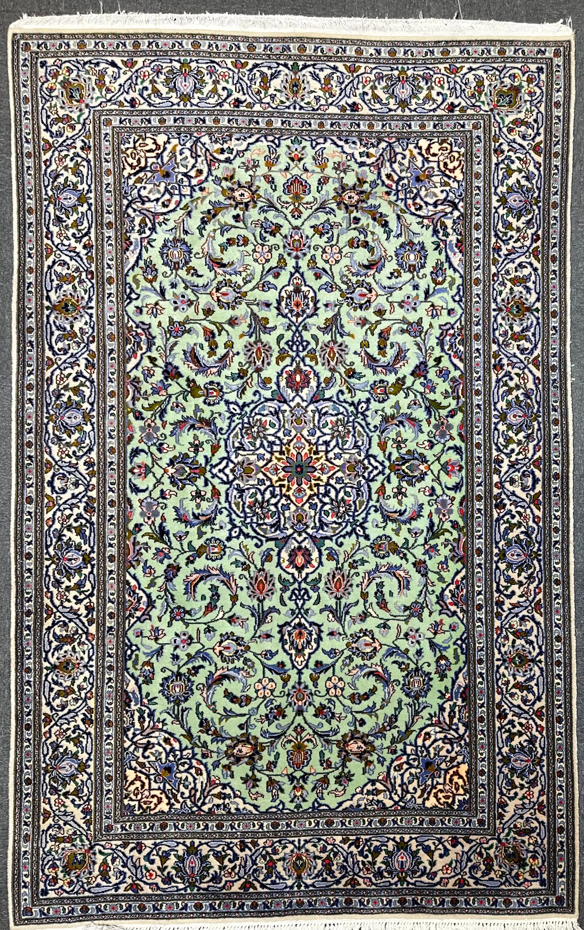 Persian Kashan Pure Wool pile Hand Knotted Rug 247x157cm