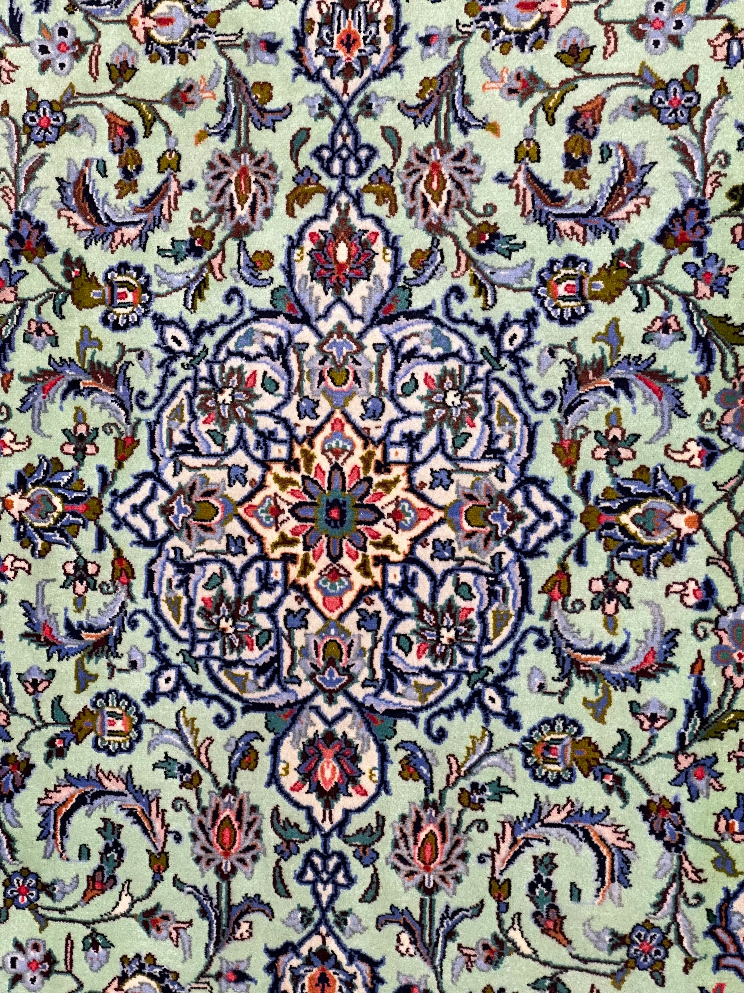 Persian Kashan Pure Wool pile Hand Knotted Rug 247x157cm