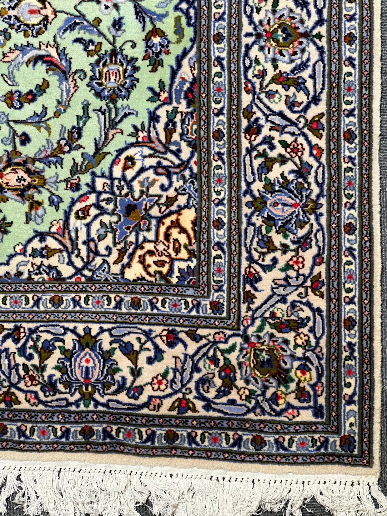 Persian Kashan Pure Wool pile Hand Knotted Rug 247x157cm
