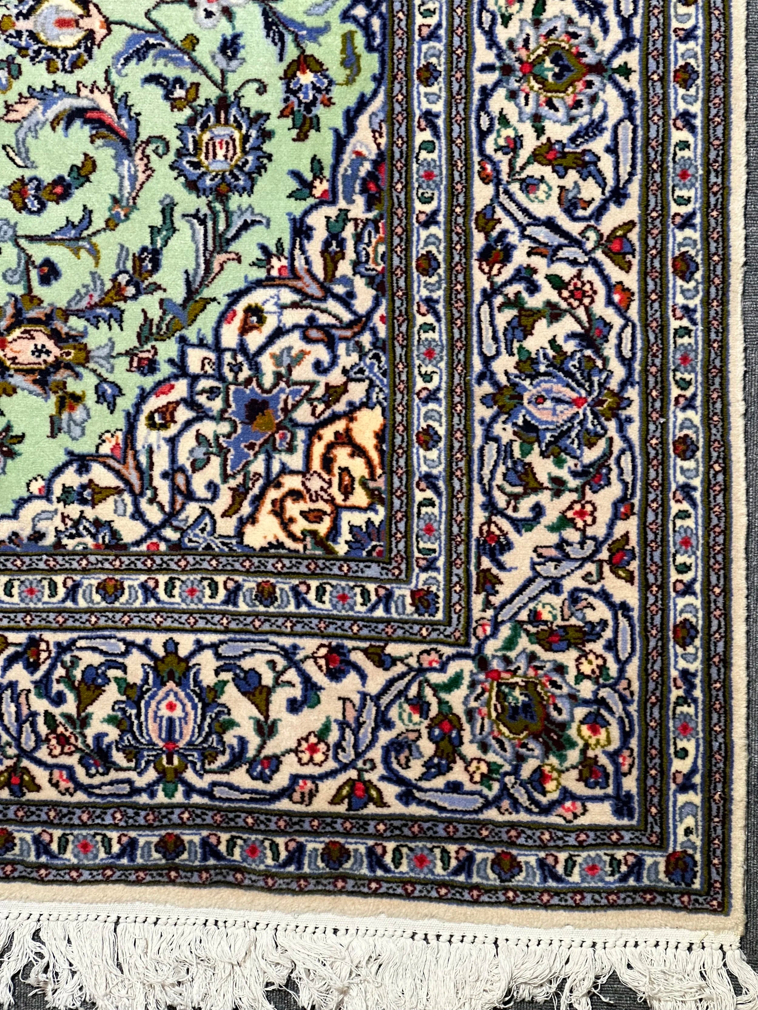 Persian Kashan Pure Wool pile Hand Knotted Rug 247x157cm