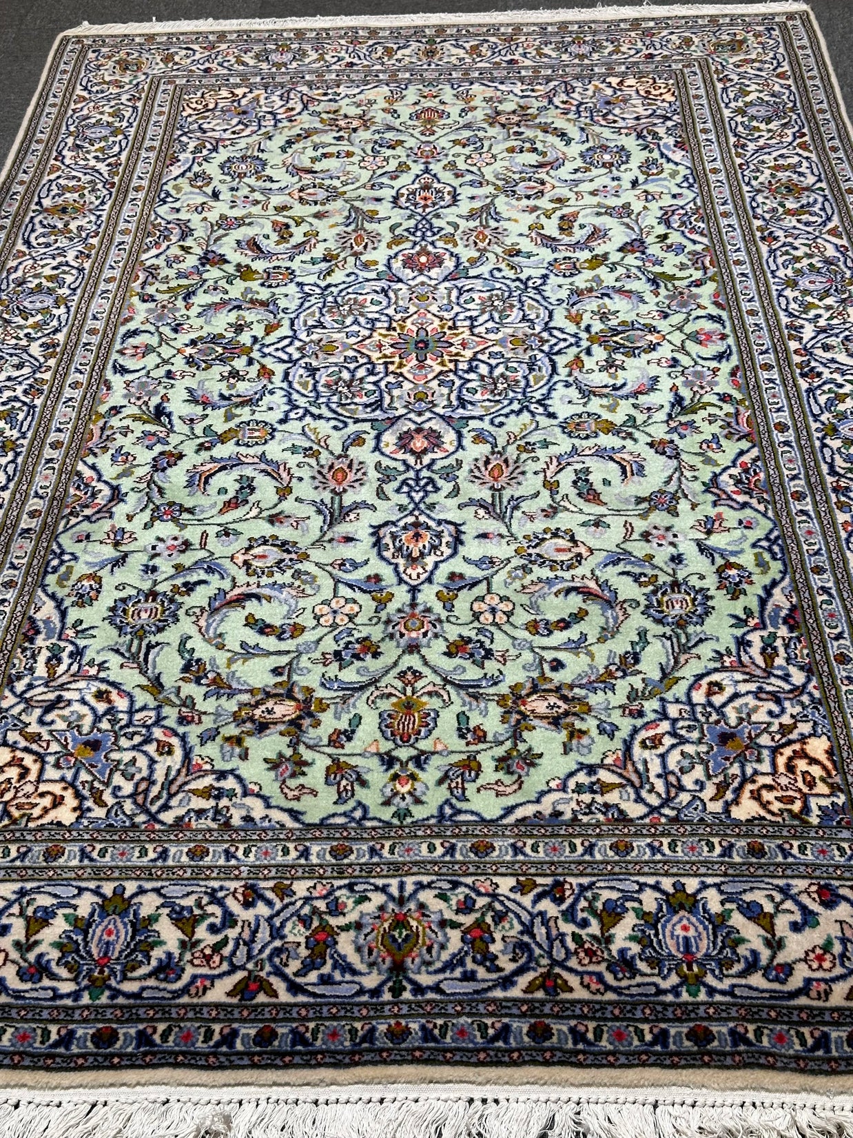 Persian Kashan Pure Wool pile Hand Knotted Rug 247x157cm