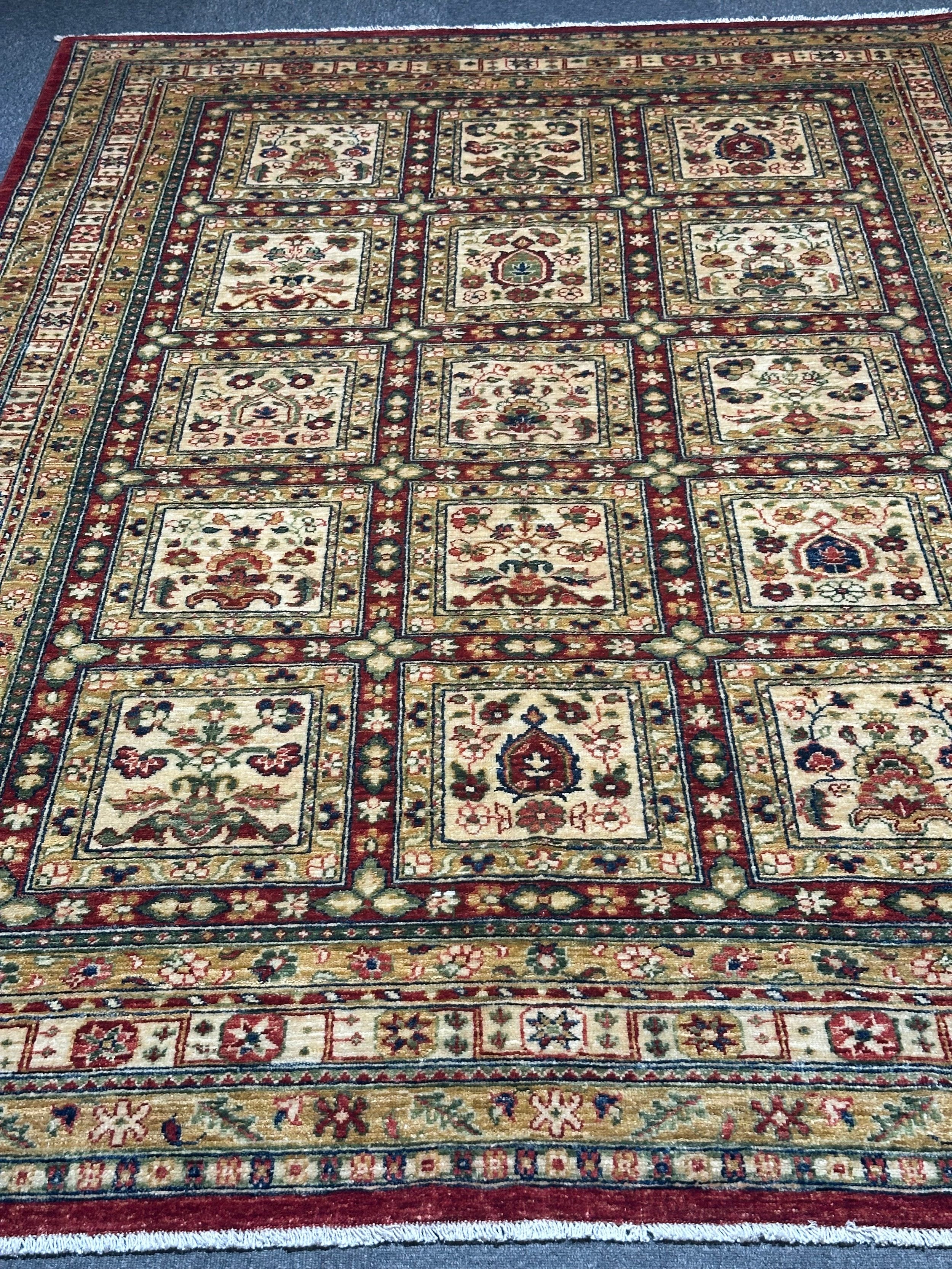 Afghan Chob Rang finally woven hand knotted Rug 247x170cm