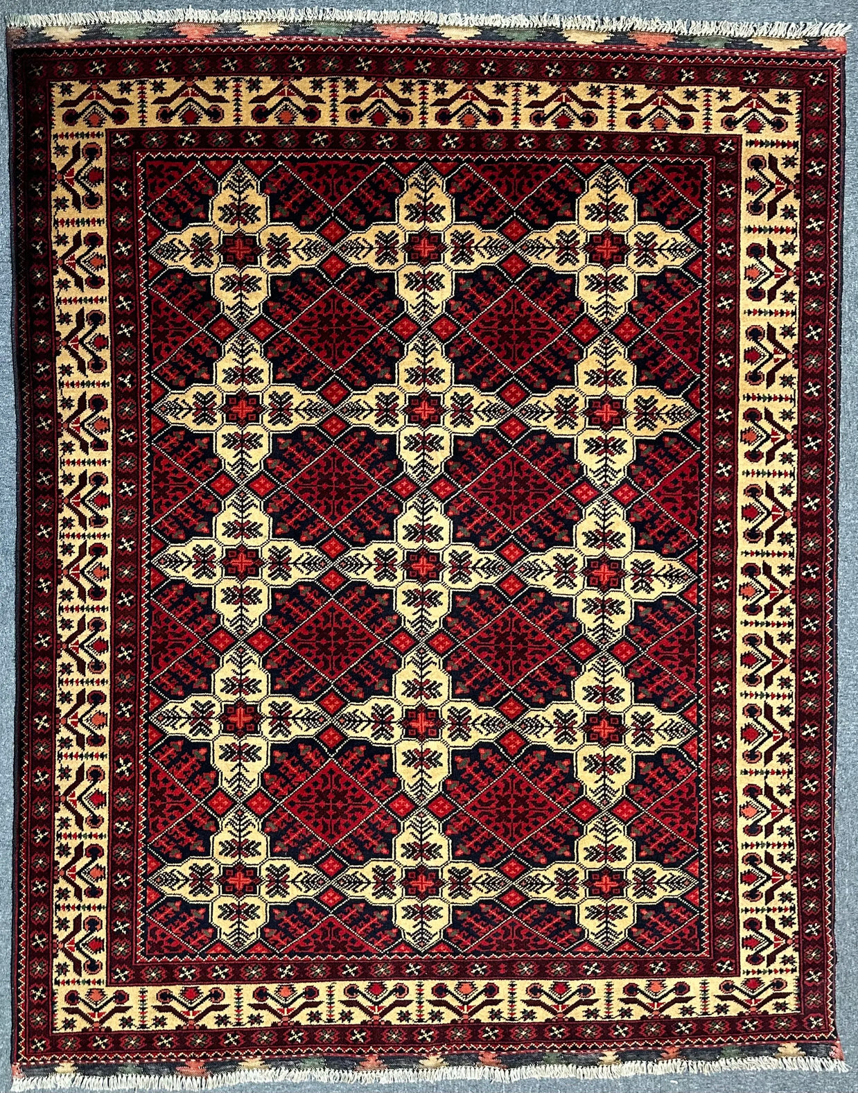Kahwaja Rosnai Fine Handmade Wool Rug From Afghanistan 188x155cm