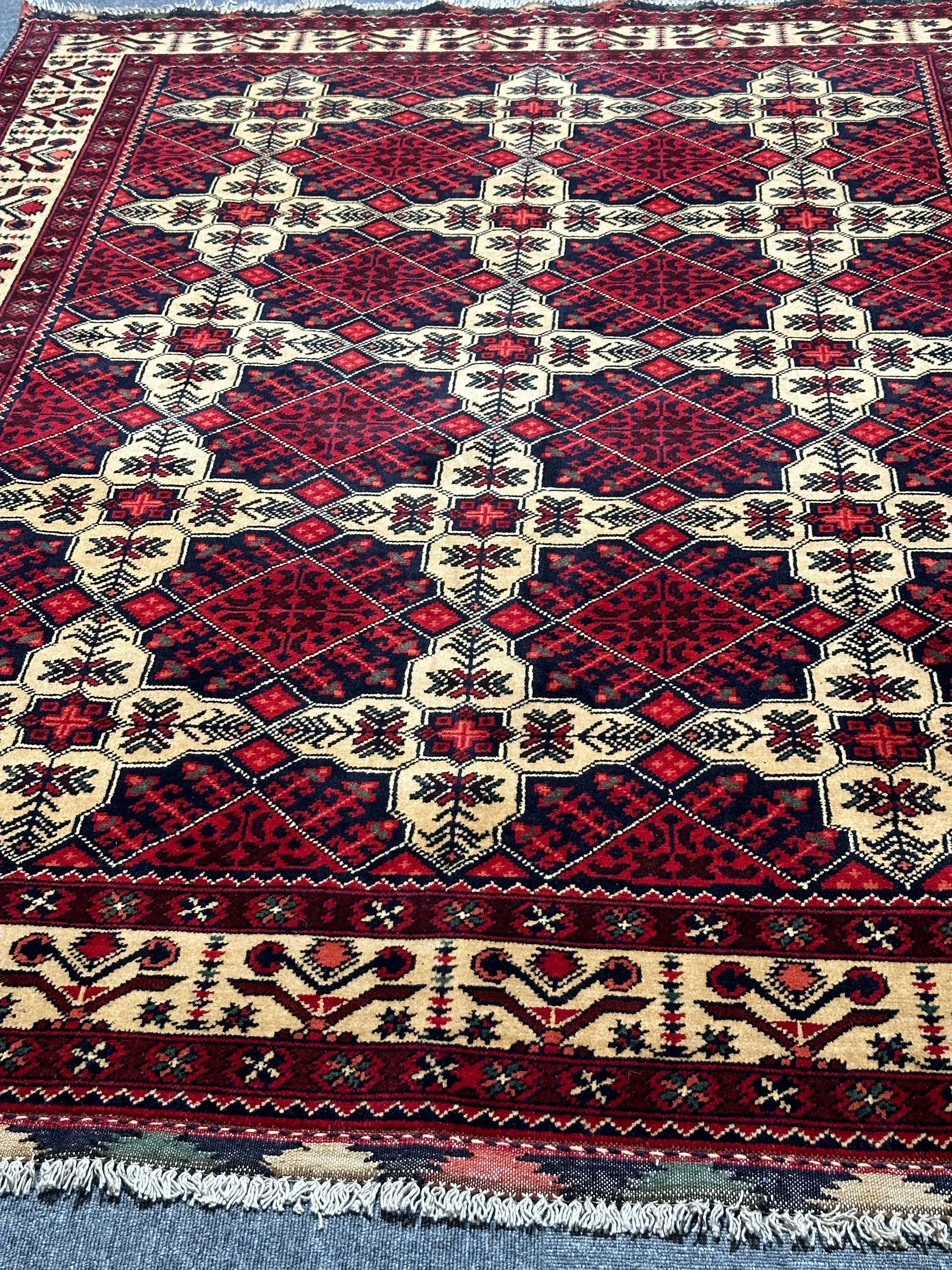 Kahwaja Rosnai Fine Handmade Wool Rug From Afghanistan 188x155cm