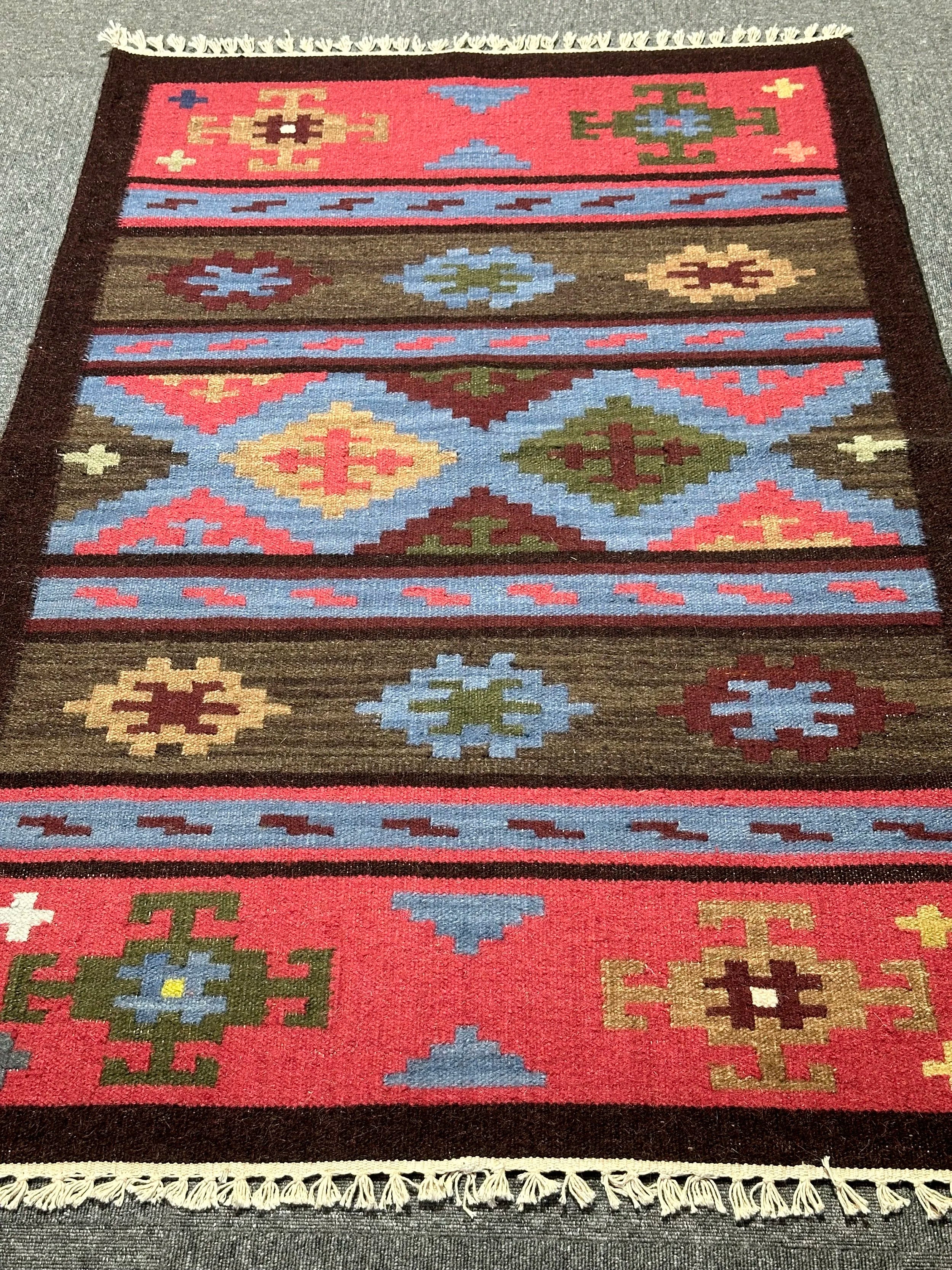 Kilim pure wool pile hand knotted 150cm x 100cm