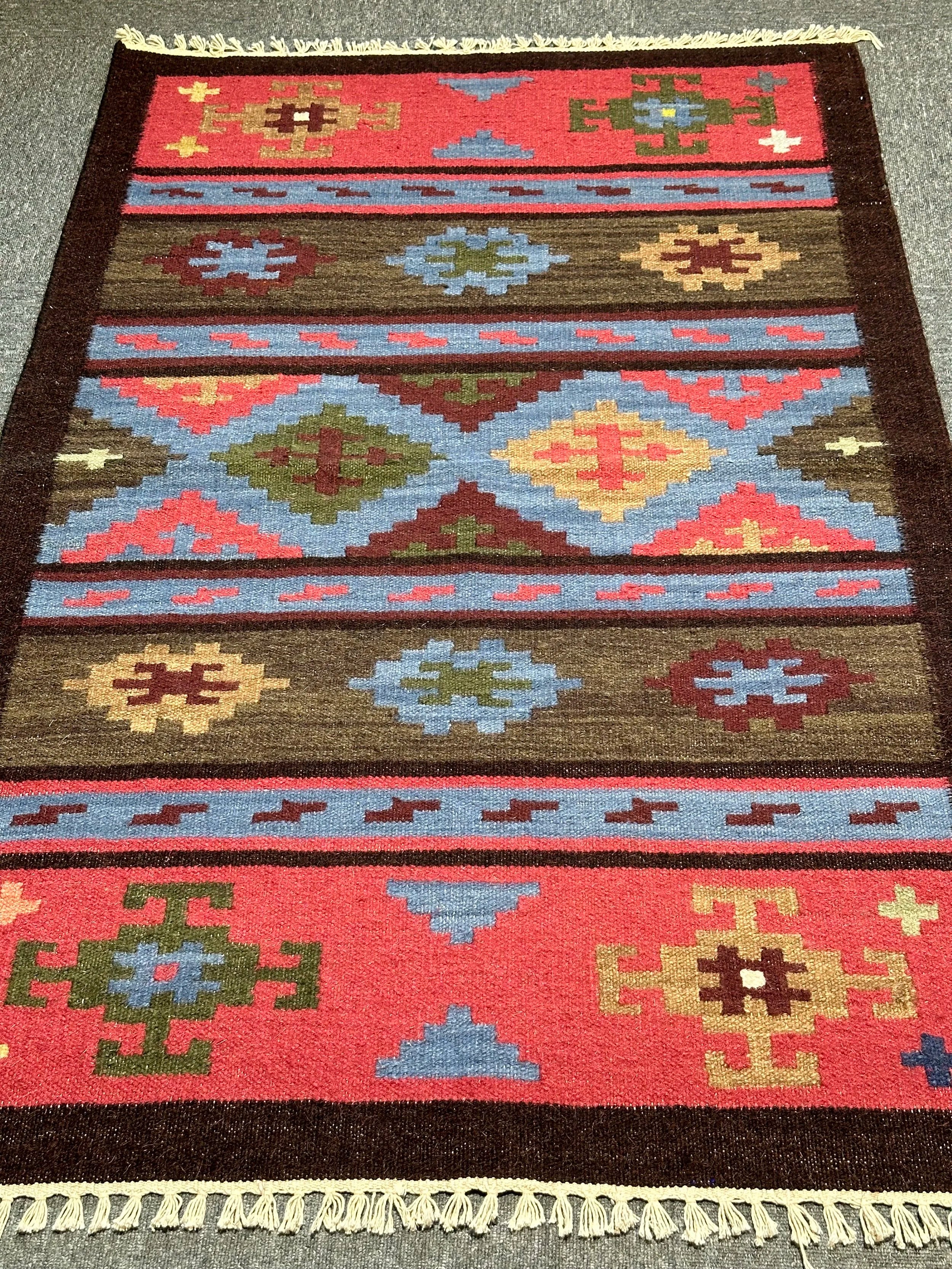 Kilim pure wool pile hand knotted 150cm x 100cm