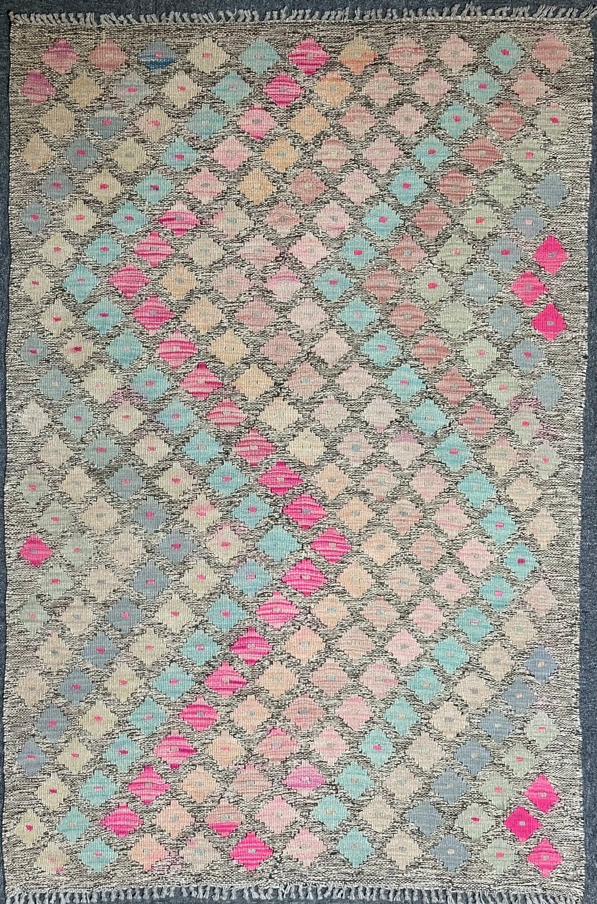 Afghan Kilim pure wool pile hand knotted 149xcm 101cm