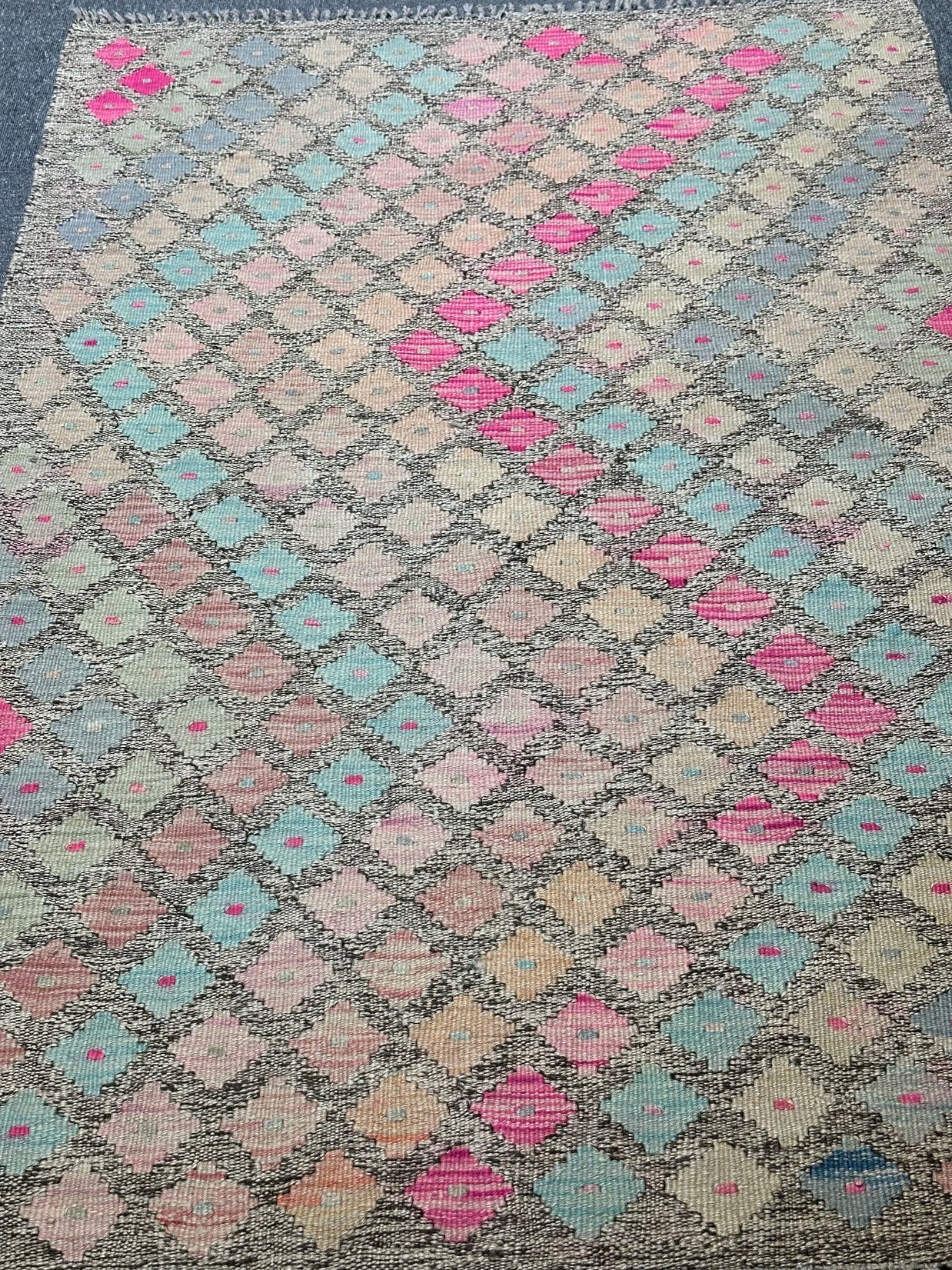 Afghan Kilim pure wool pile hand knotted 149xcm 101cm