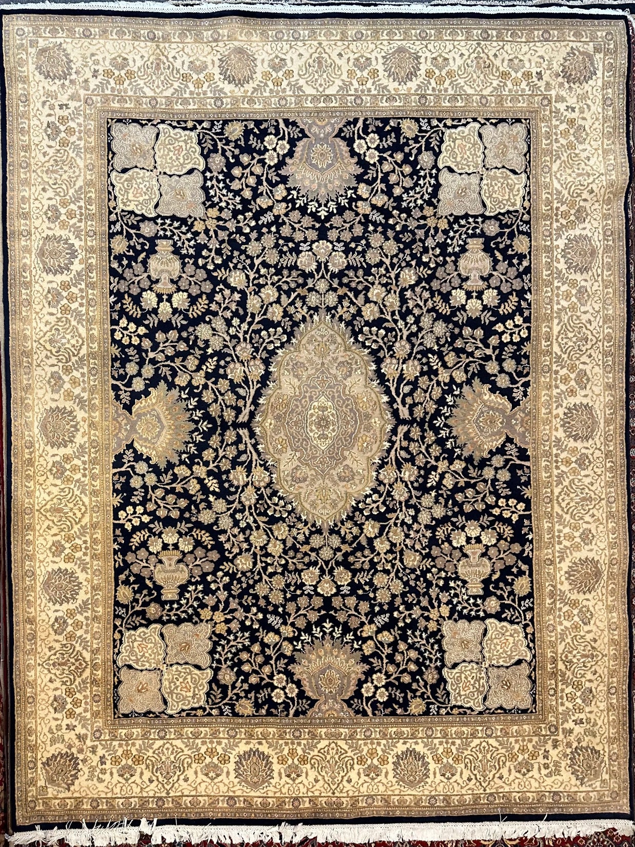 Persian Ifshar fine wool with silk highlight hand knotted 312cm x 240cm