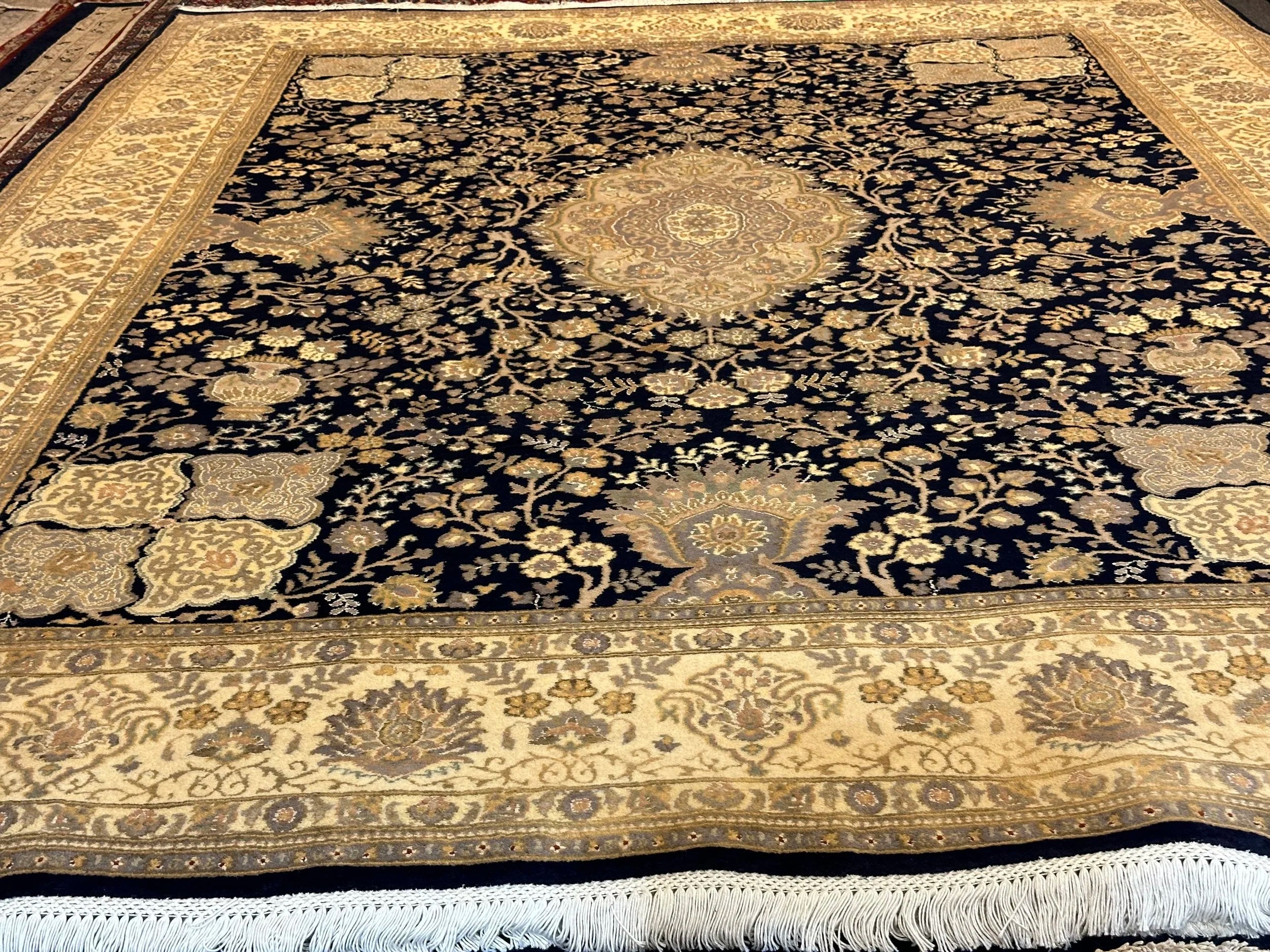 Persian Ifshar fine wool with silk highlight hand knotted 312cm x 240cm