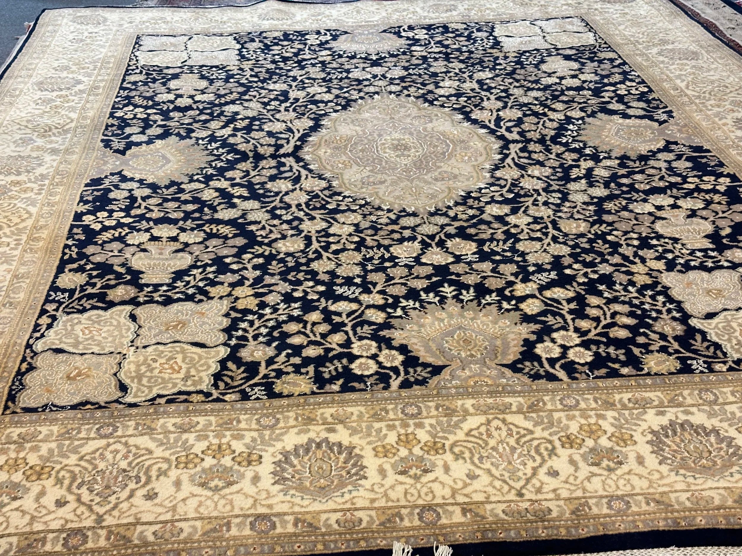 Persian Ifshar fine wool with silk highlight hand knotted 312cm x 240cm