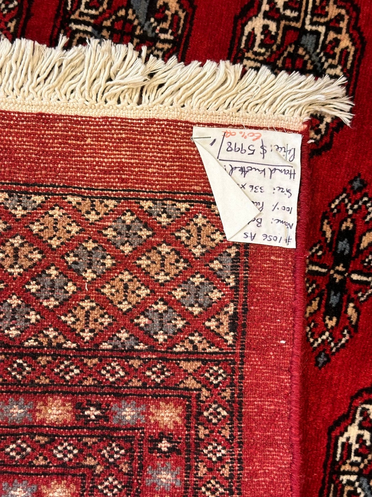Princess Bohkara New Zealand wool hand knotted rug 336cm x 245cm